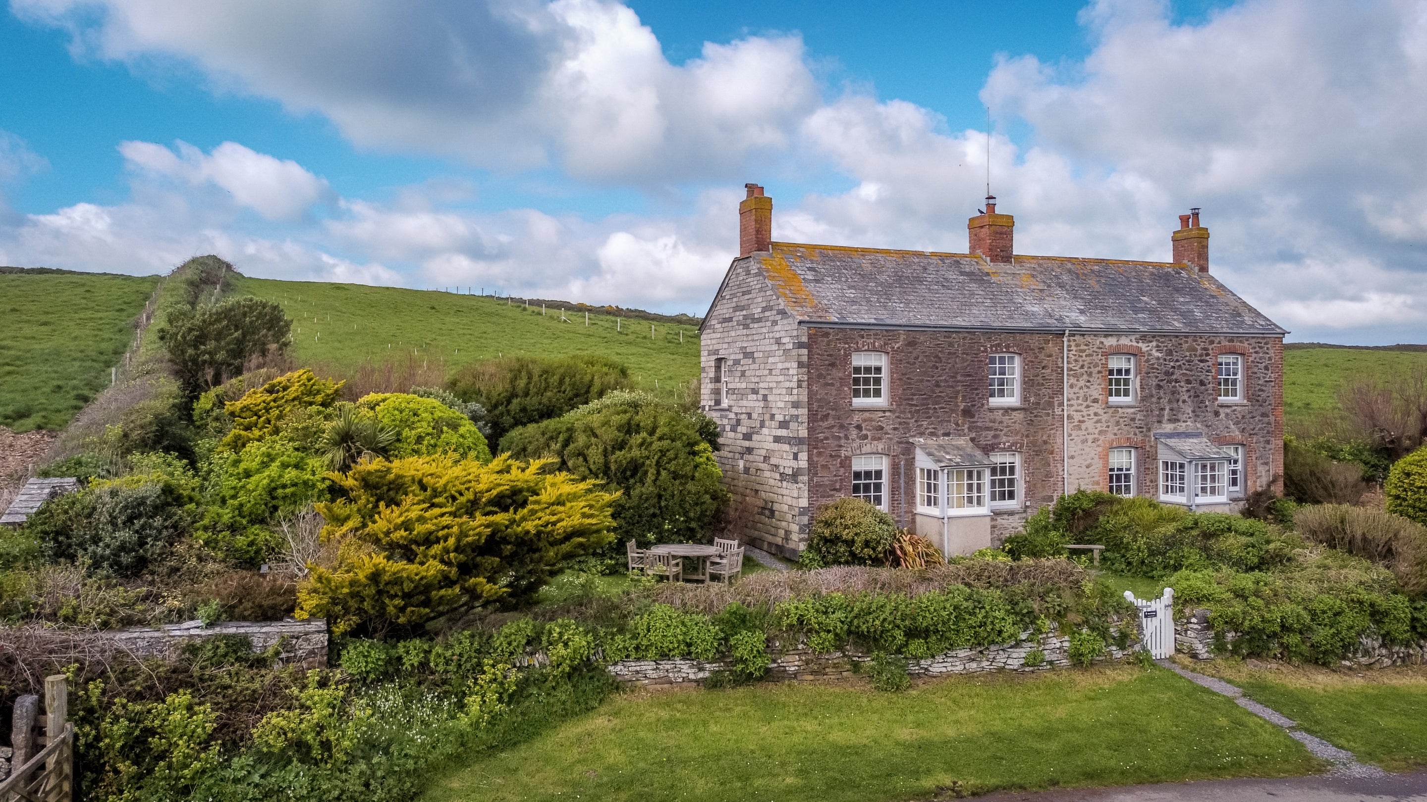 The exterior of Pentireglaze West and East Cottages, Cornwall