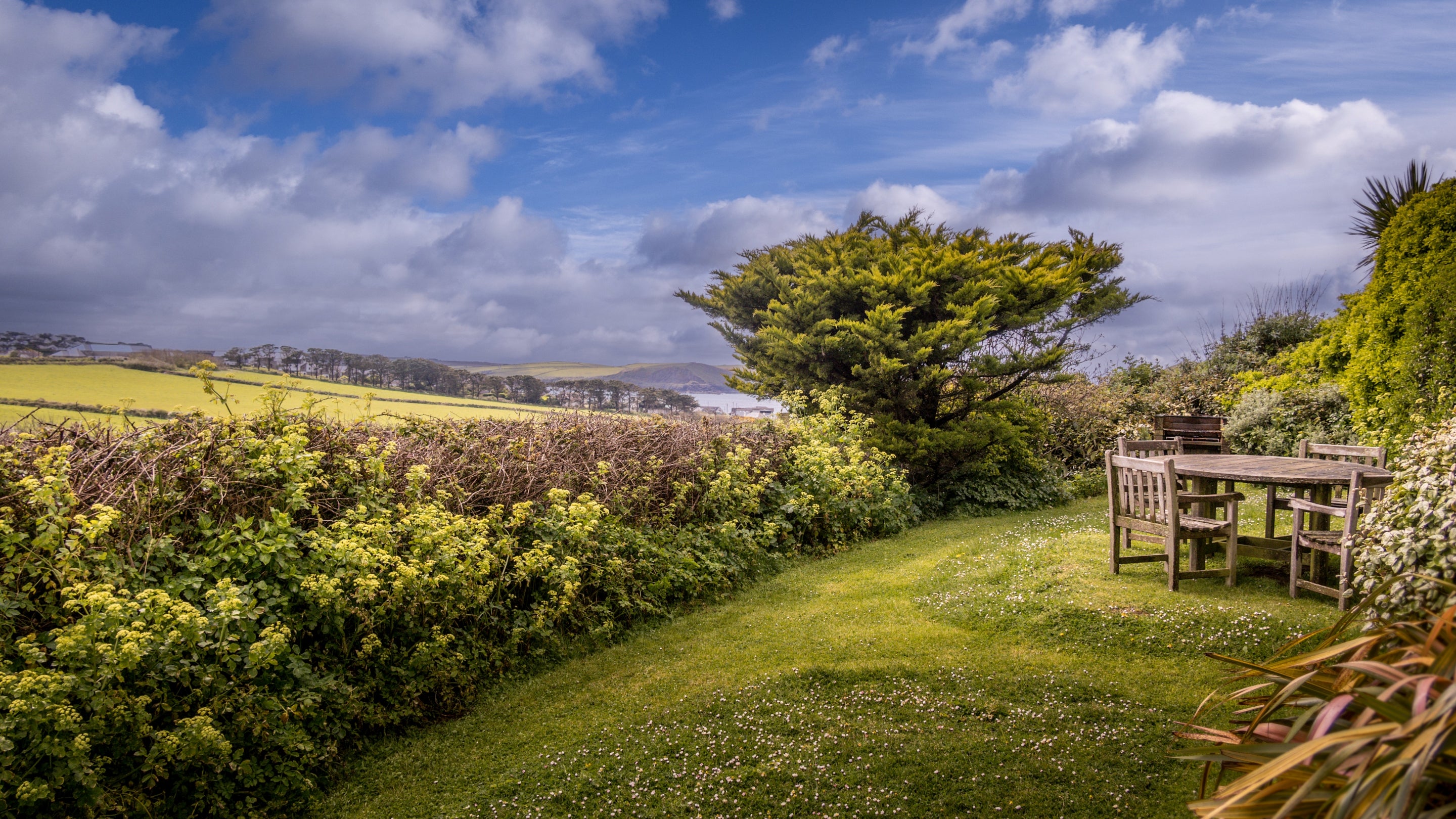 The outdoor seating at Pentireglaze West Cottage, Cornwall