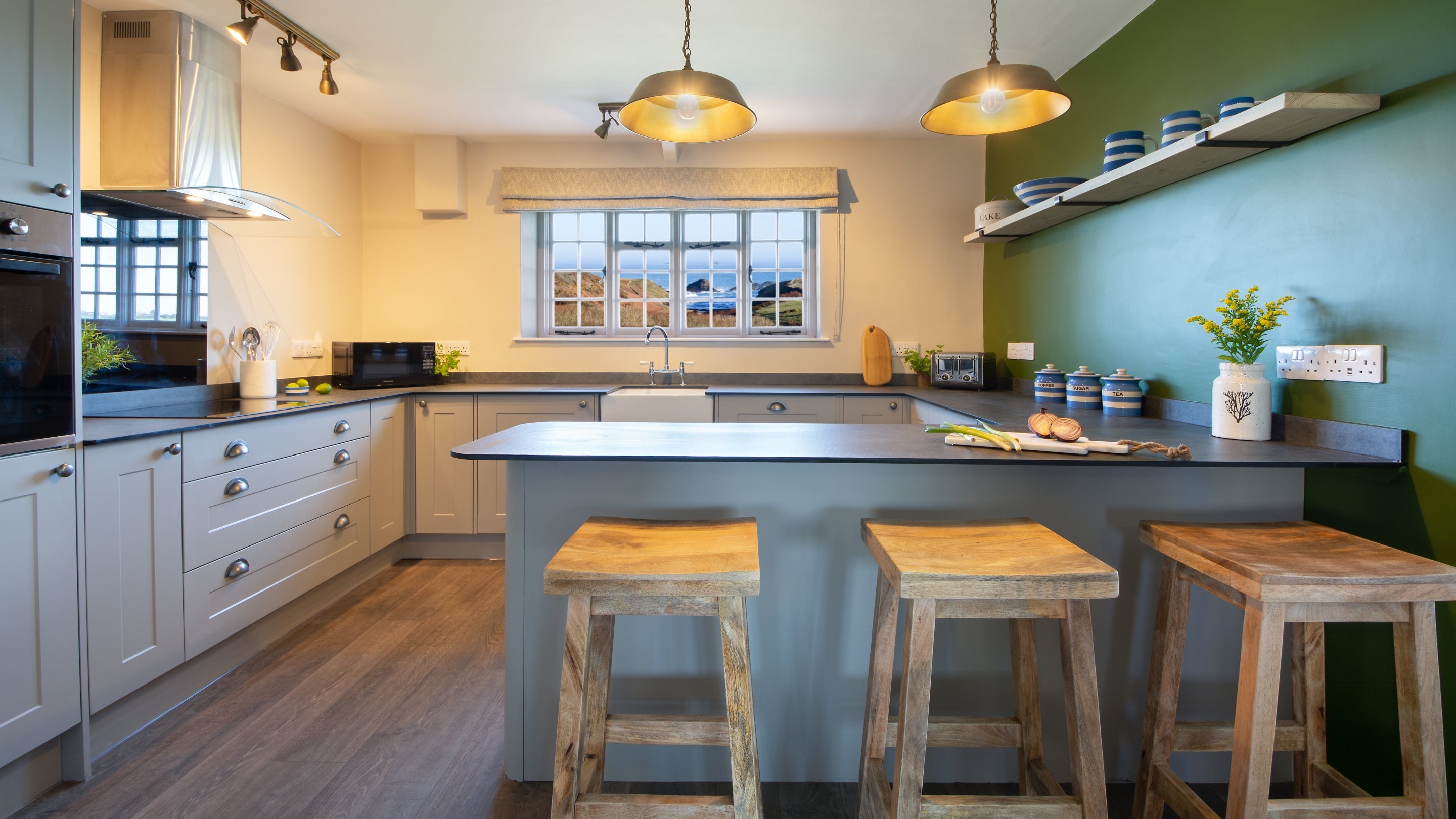 The kitchen at Porth Mear Barn, Cornwall