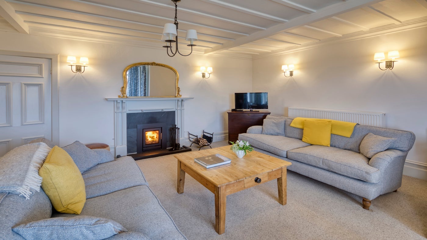 The sitting area at Porth Mear Cottage, near Padstow, Cornwall 