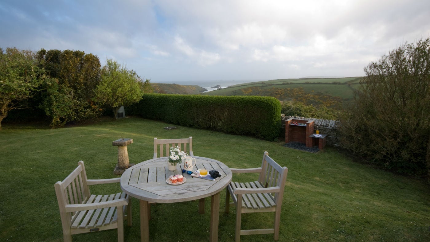 The garden at Porth Mear Cottage, near Padstow, Cornwall 