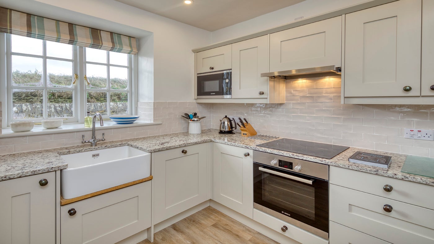 The kitchen at Porth Mear Cottage, near Padstow, Cornwall 