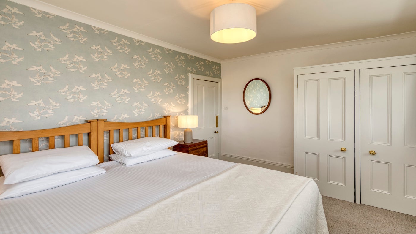 The double bedroom at Porth Mear Cottage, near Padstow, Cornwall 