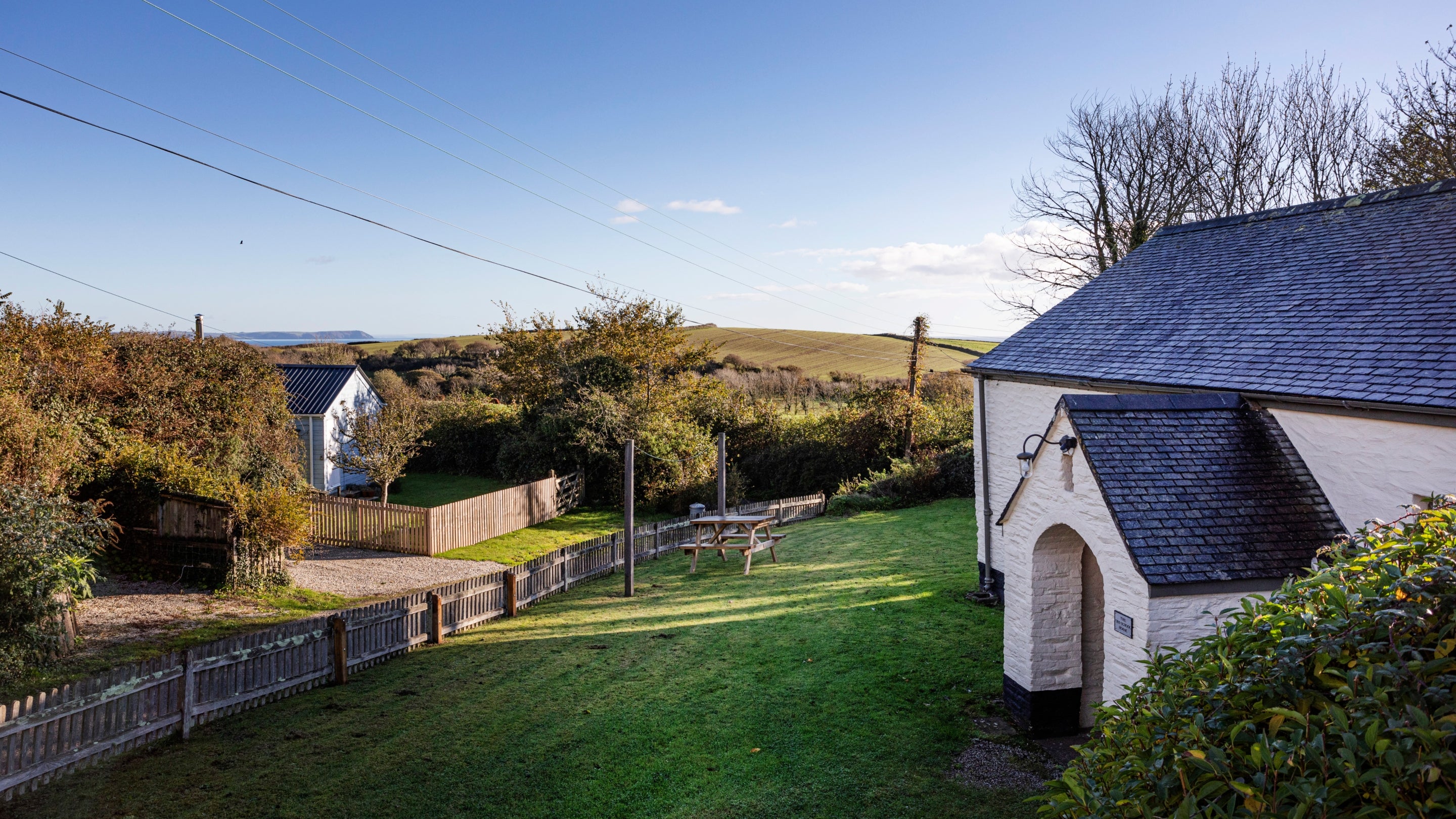 The exterior of Roseland Old School House, Cornwall