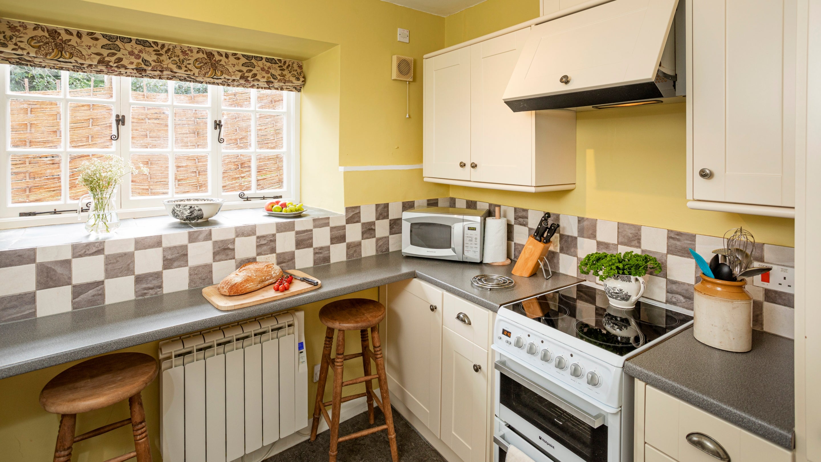 The kitchen at Roseland Old School House, Cornwall