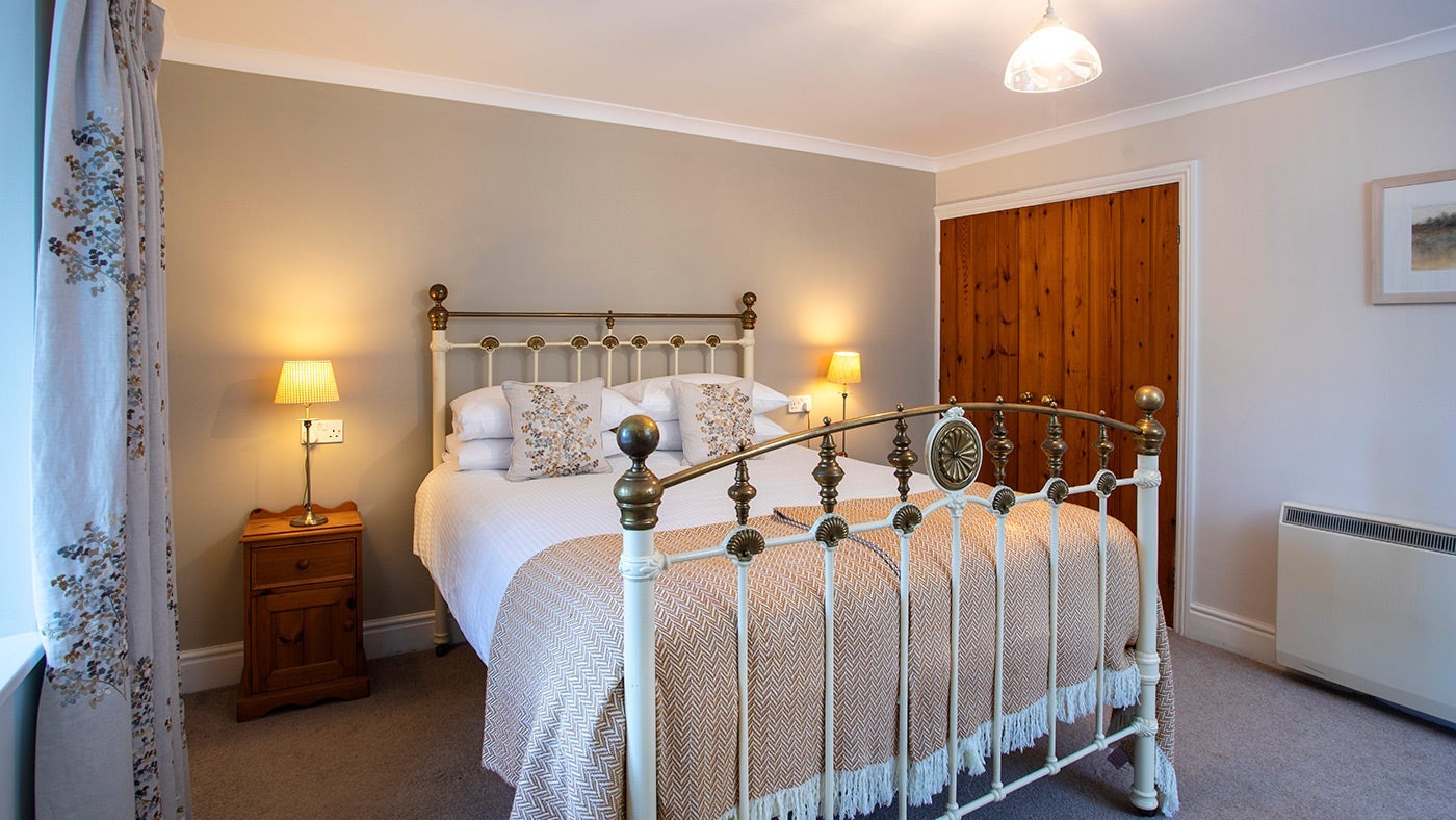 The double bedroom at Roseland Porth Barn, Cornwall