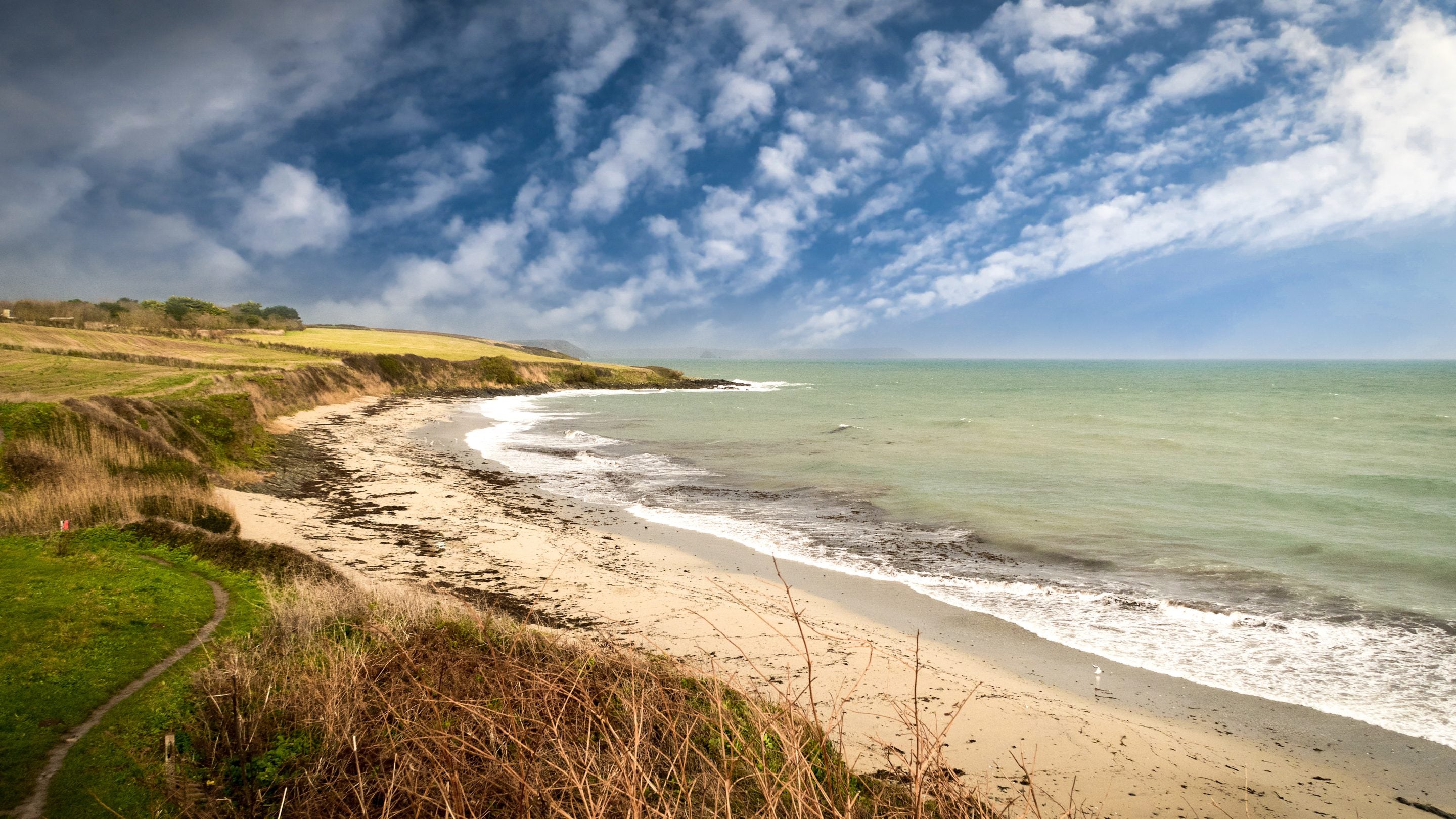 Towan Beach, a five-minute walk from Roseland Porth Barn, Cornwall