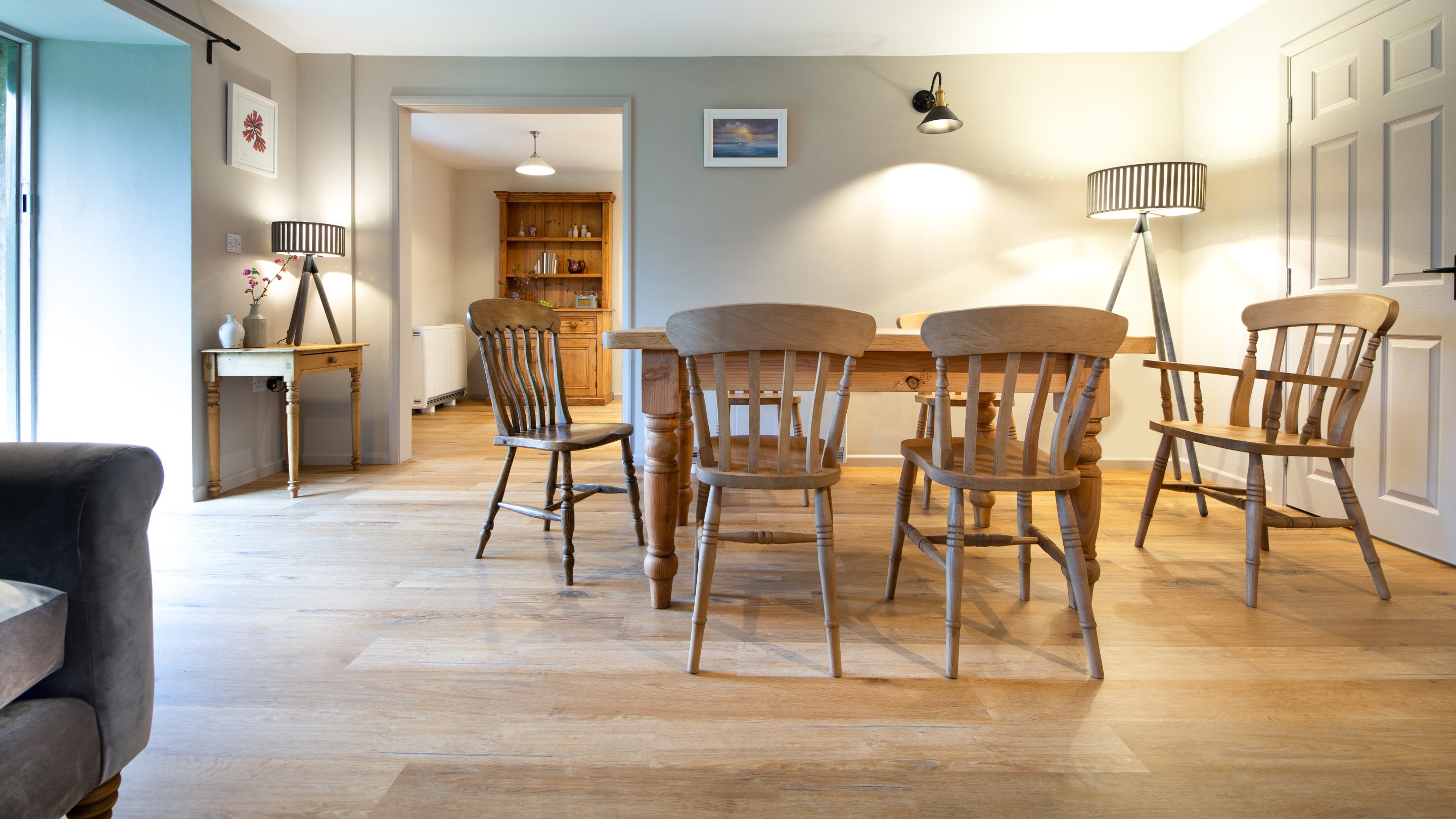 The dining area at Roseland Porth Farm Cottage, Cornwall
