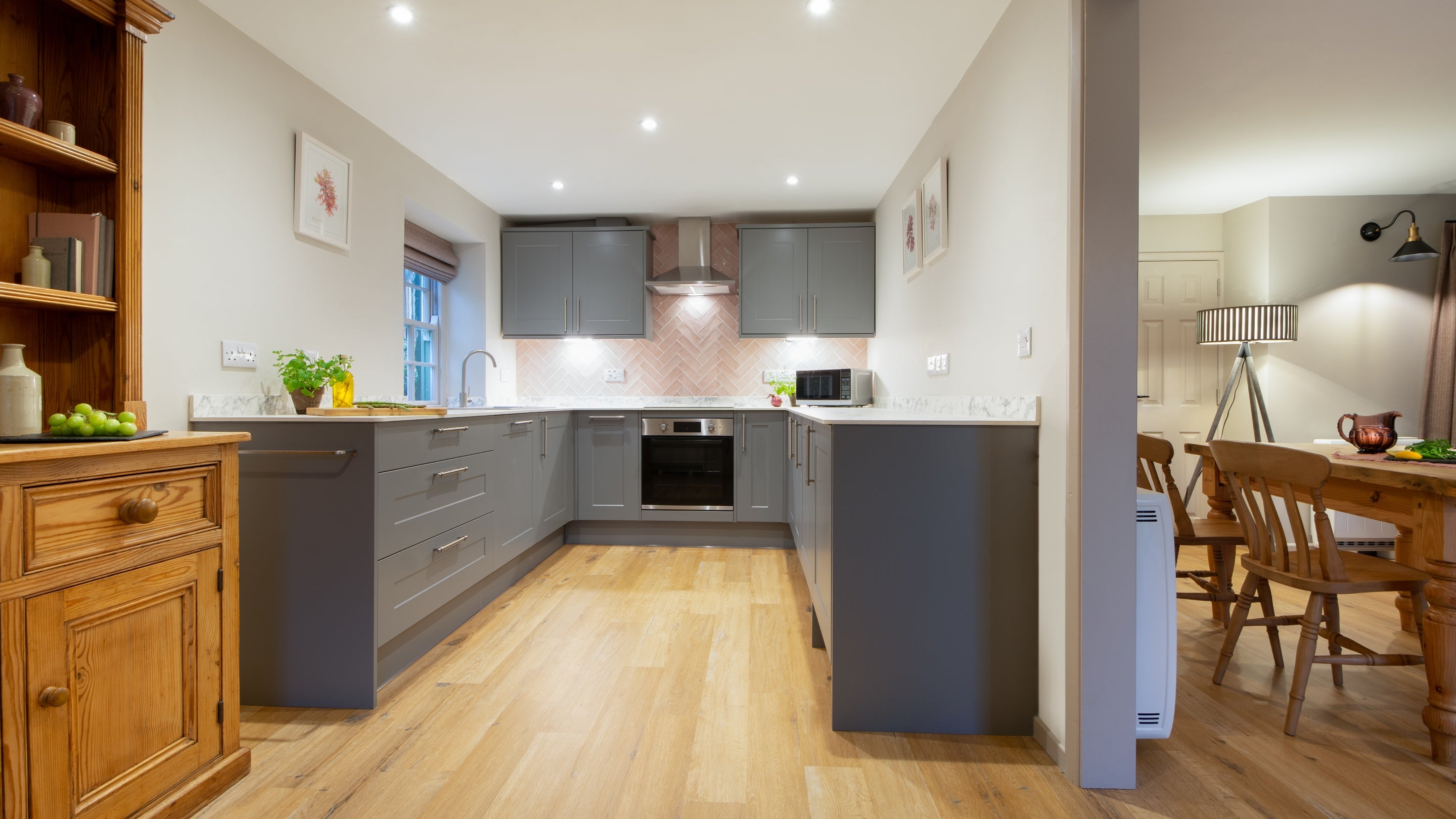 The kitchen at Roseland Porth Farm Cottage, Cornwall