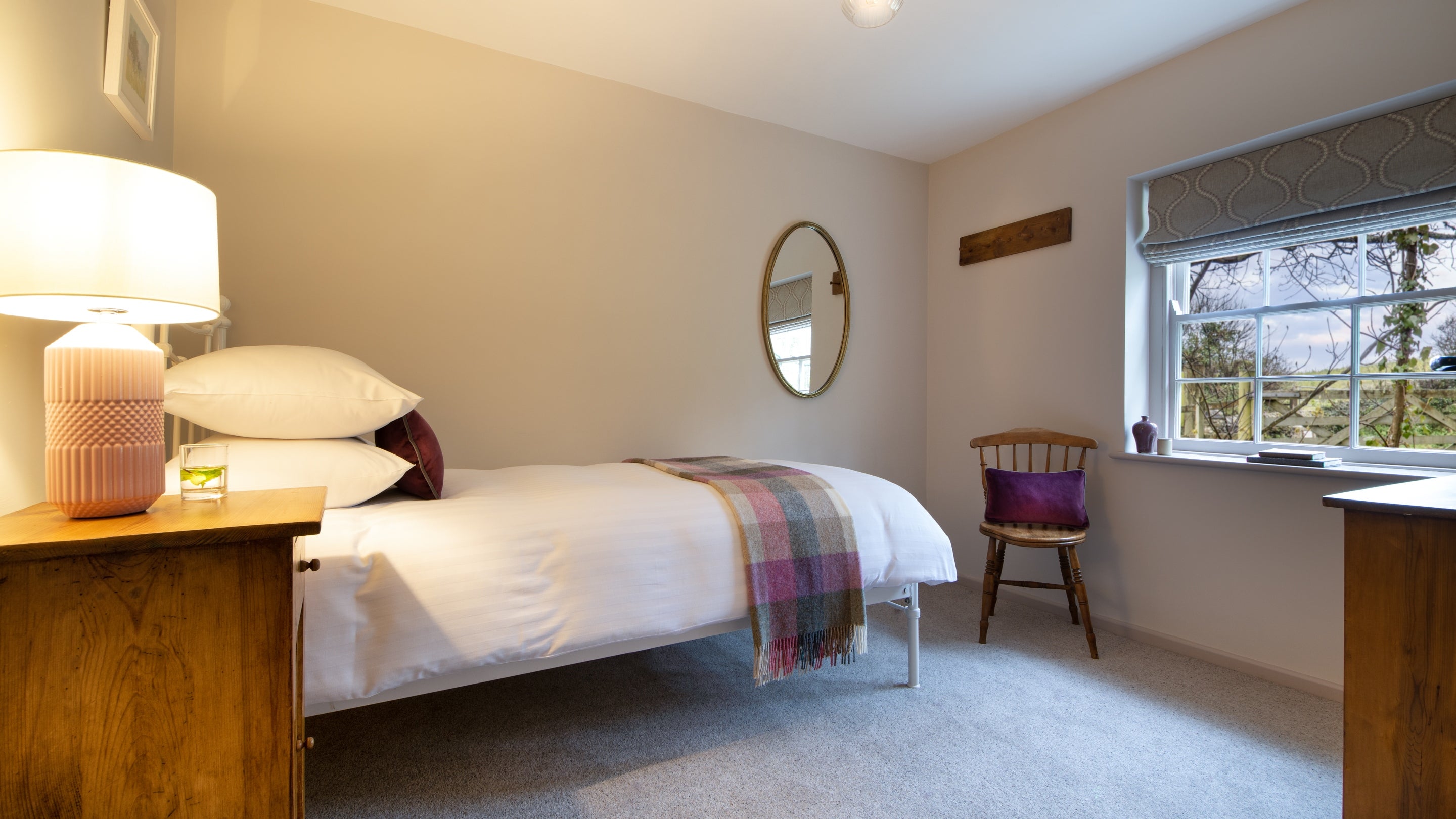 The single bedroom at Roseland Porth Farm Cottage, Cornwall