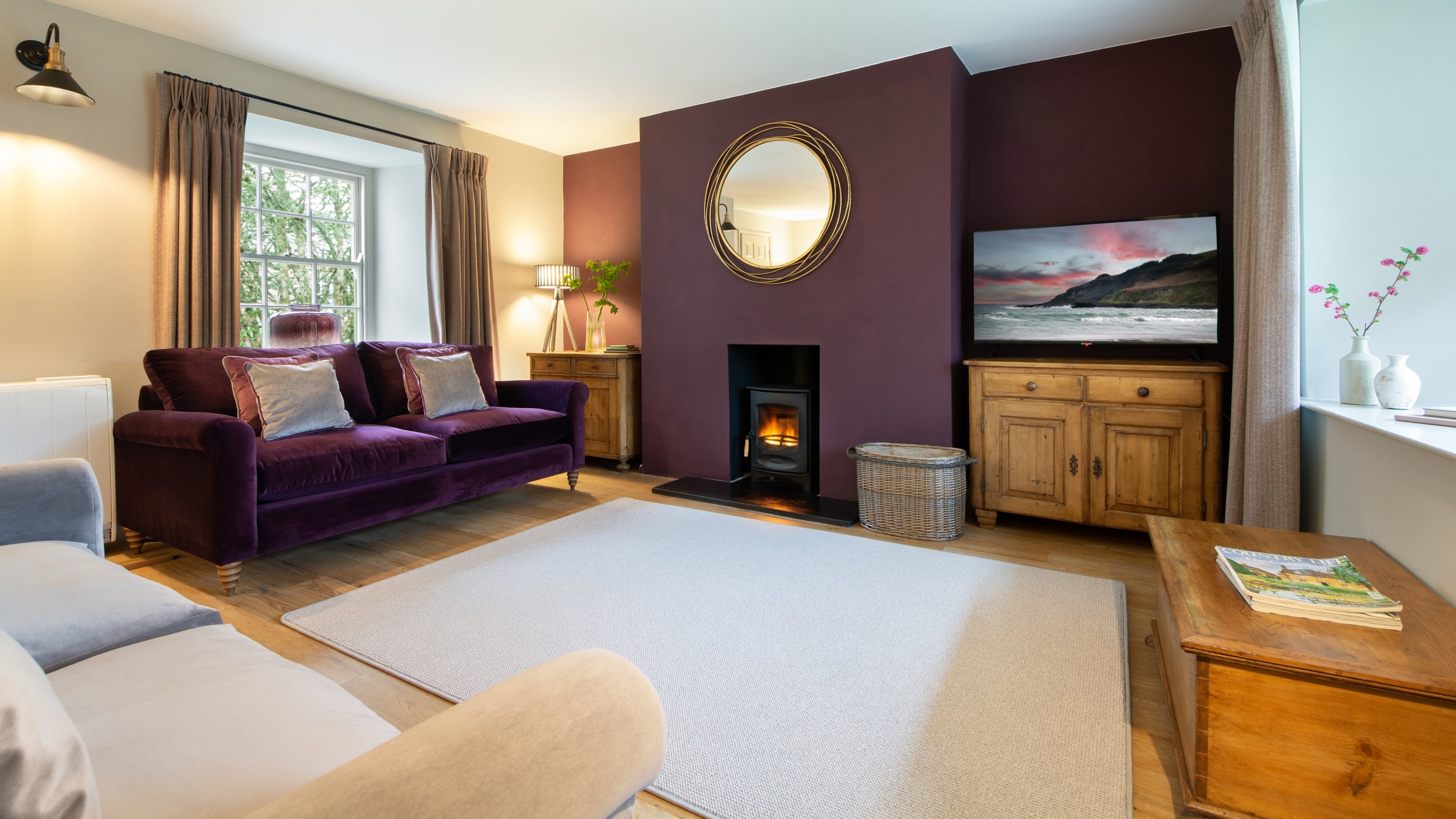 The sitting room at Roseland Porth Farm Cottage, Cornwall