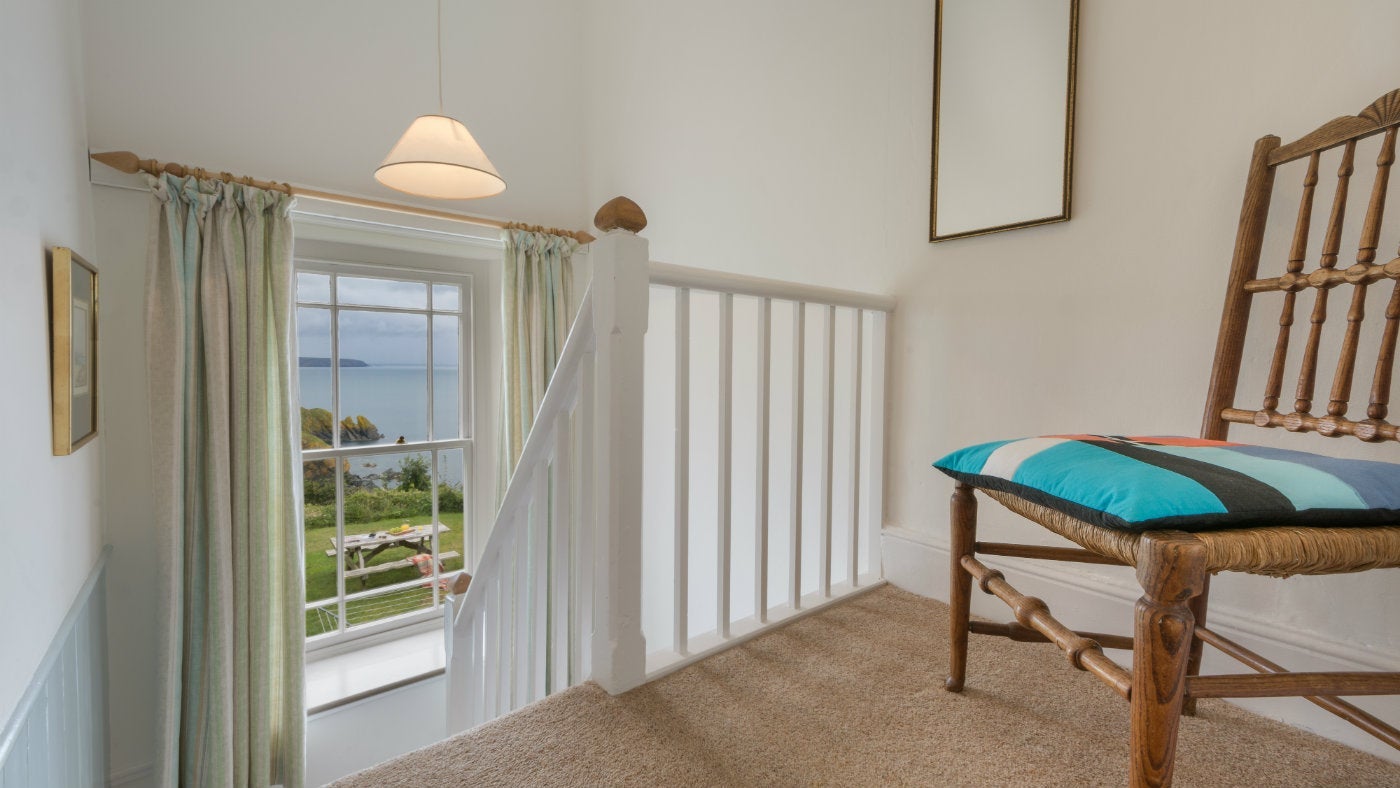 The staircase landing at Ruan, Cadgwith, Cornwall