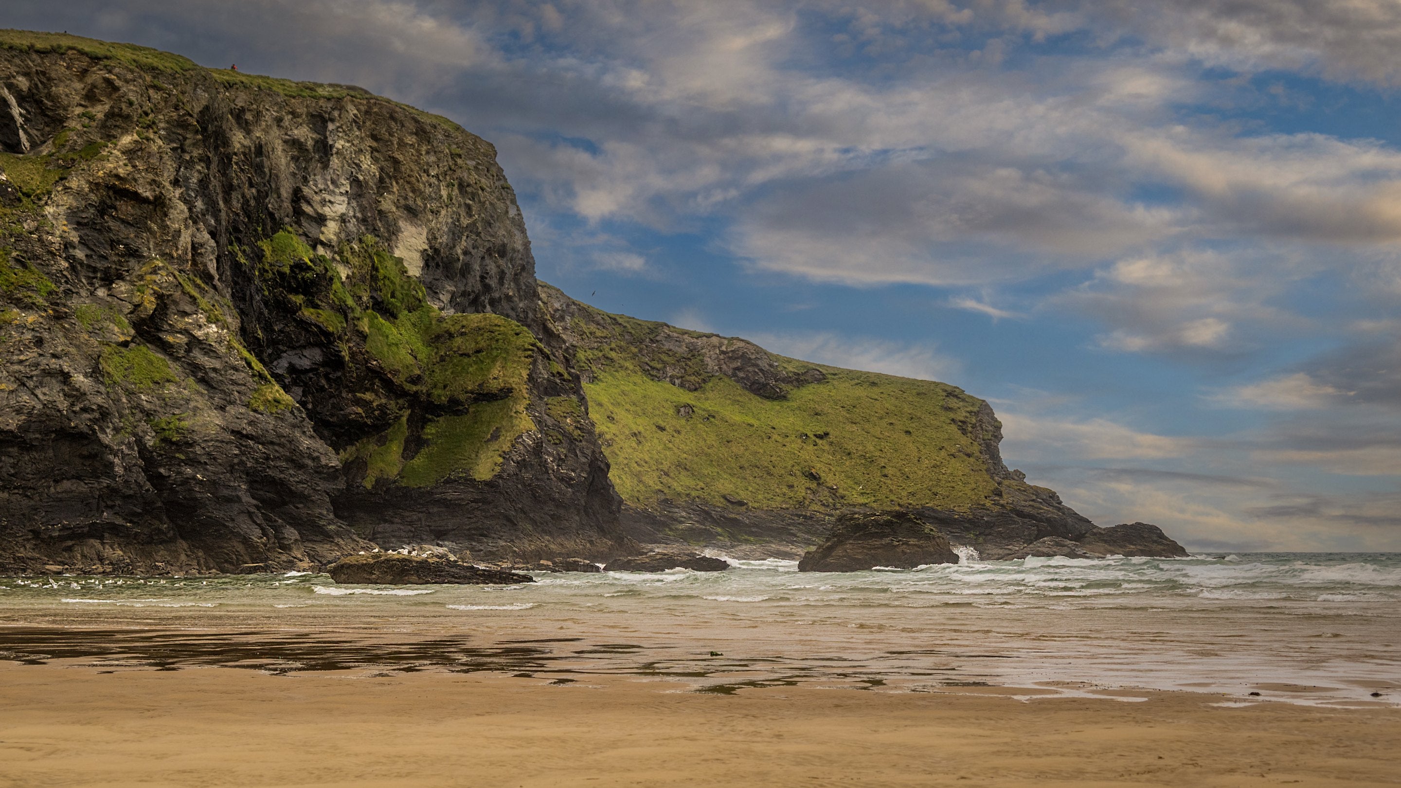 The cliffs and beach near to Skipper's Cabin, Cornwall