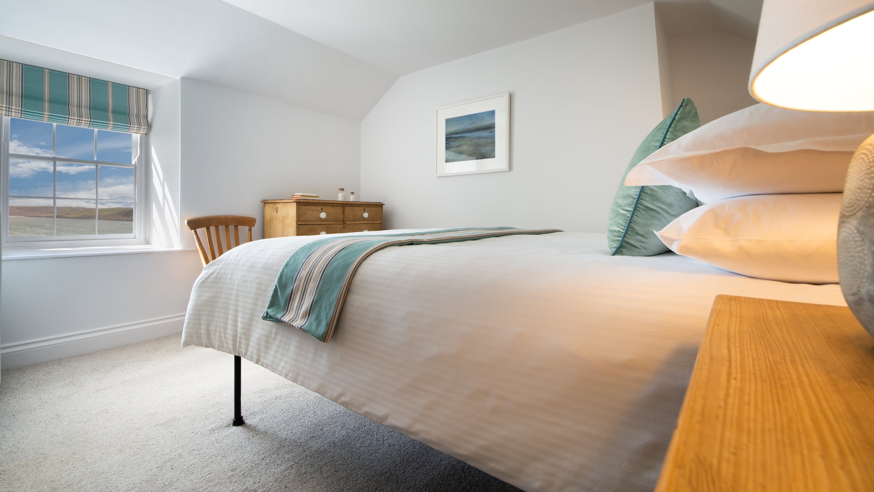 The double bedroom at Stepper View, Cornwall