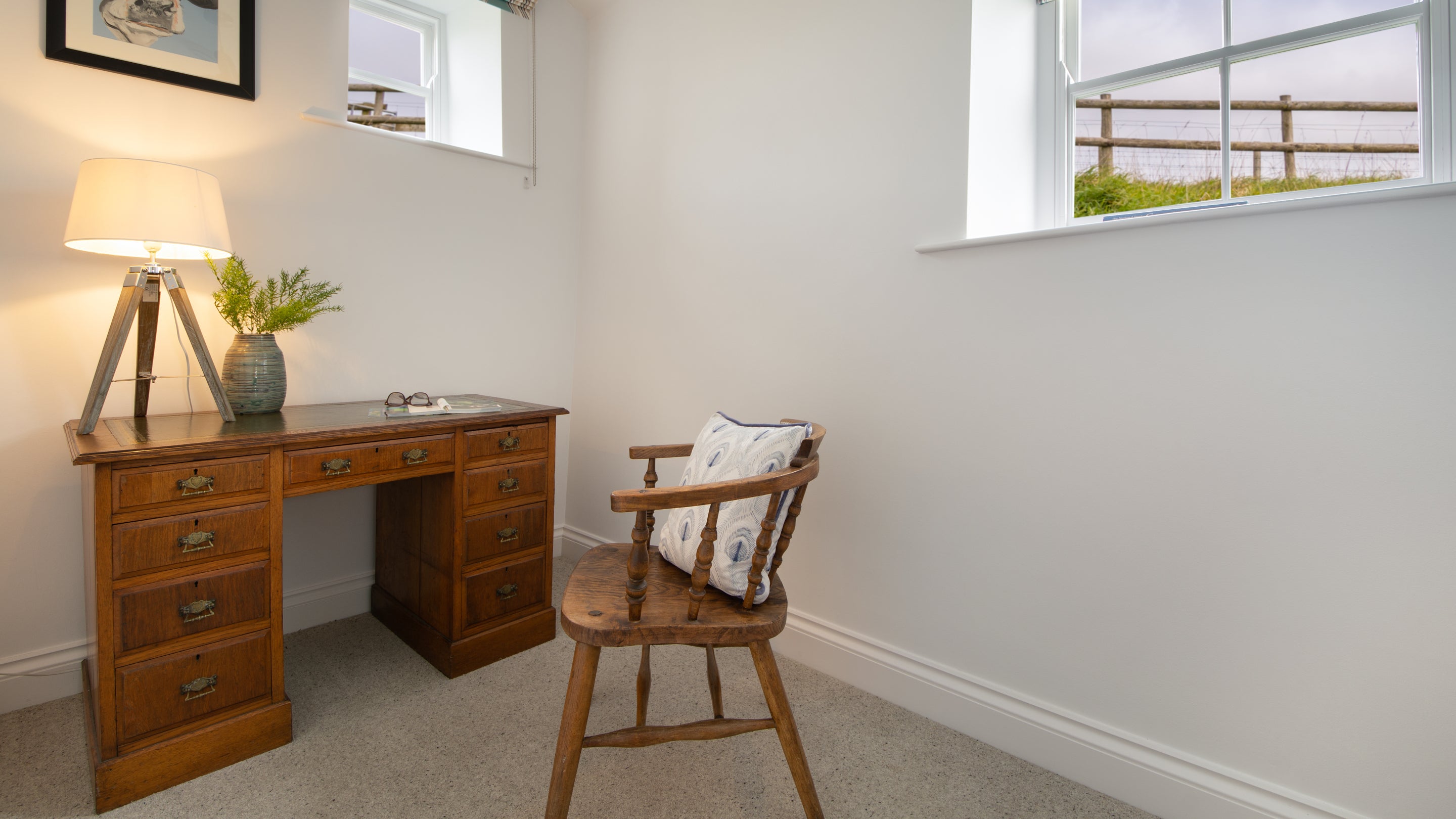 The reading room at Stepper View, Cornwall