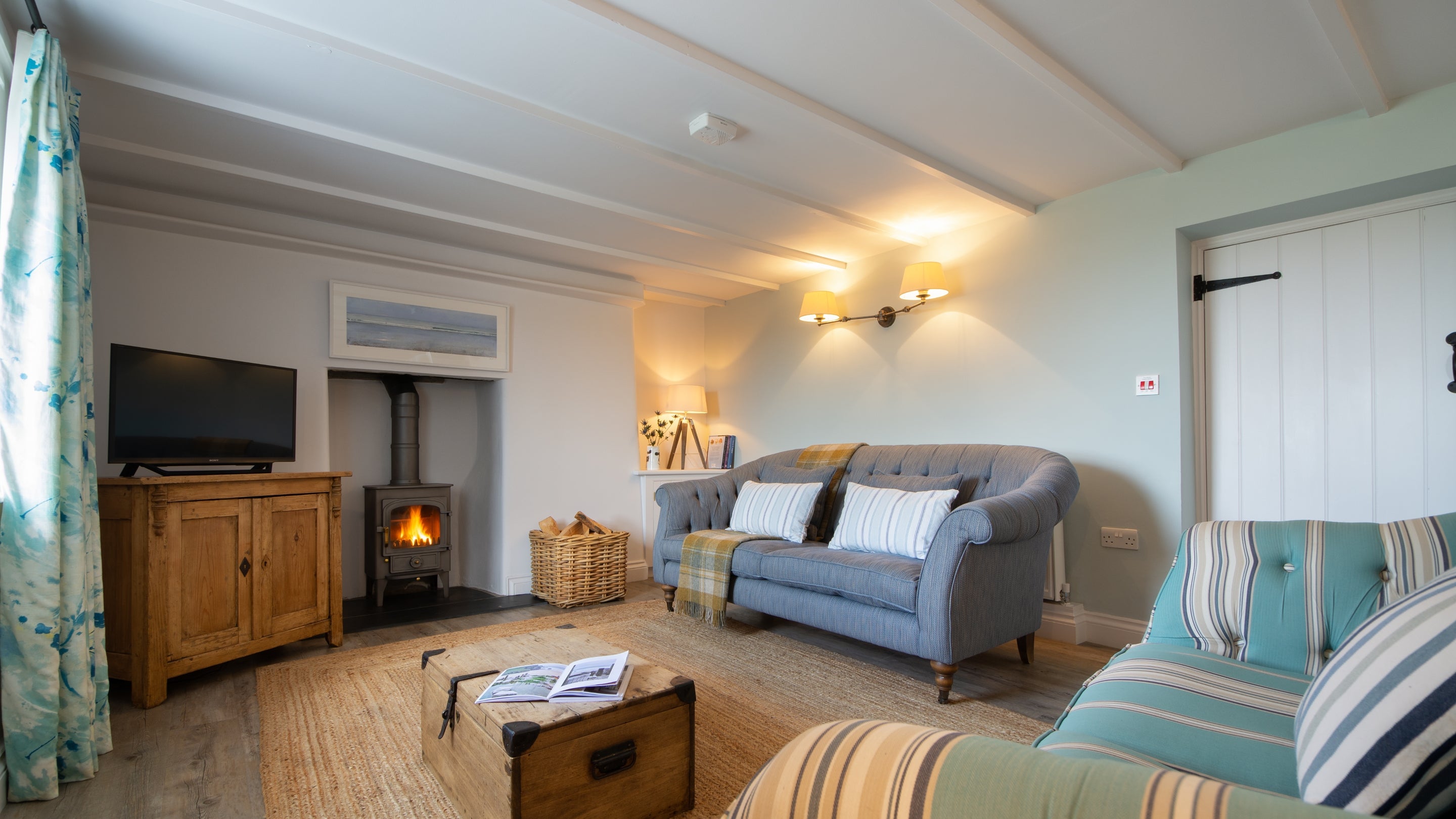The sitting room at Stepper View, Cornwall