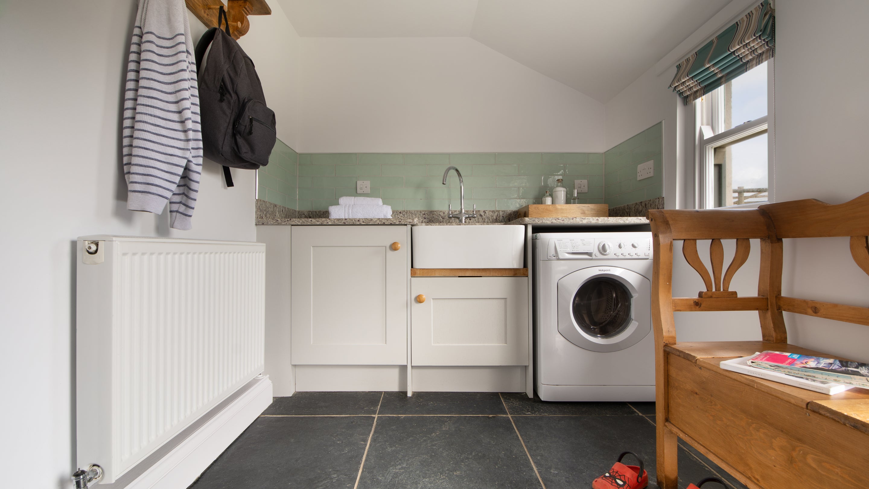 The utility room at Stepper View, Cornwall