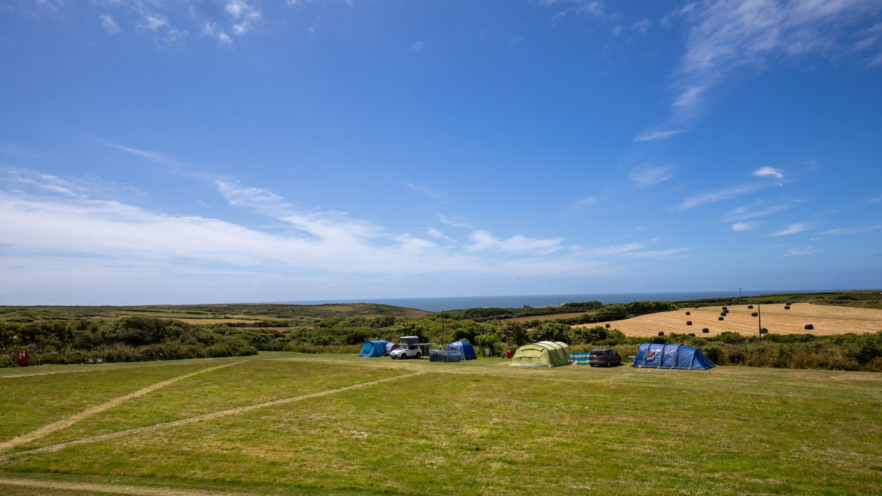 One of the fields at Teneriffe Farm Campsite, Cornwall