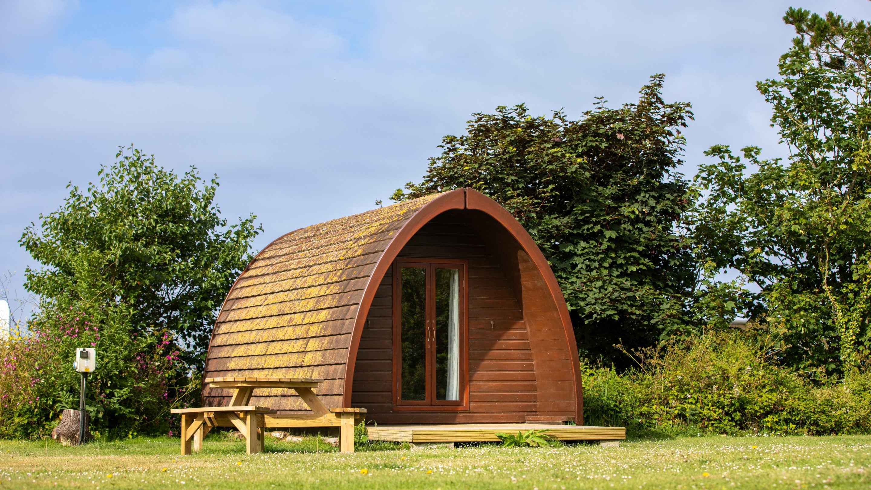 A pod at Teneriffe Farm Campsite, Cornwall