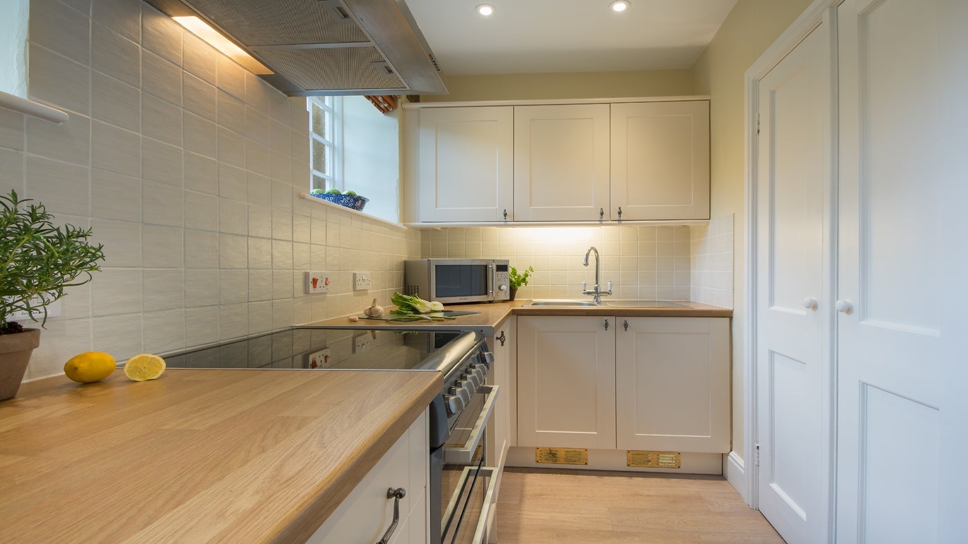 The kitchen at Tiffy's, St Anthony Head, Cornwall