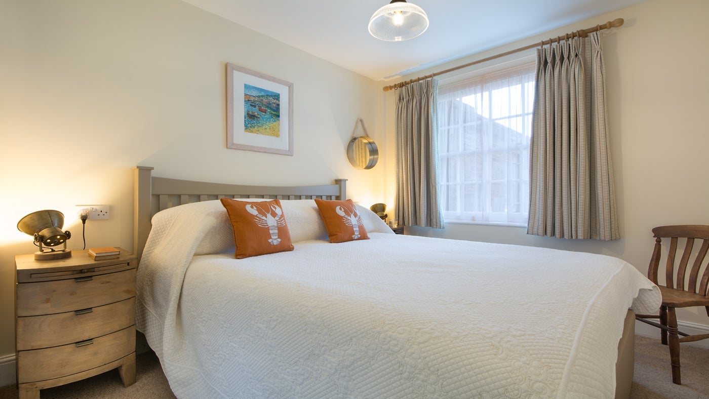 The double bedroom at Tiffy's, St Anthony Head, Cornwall