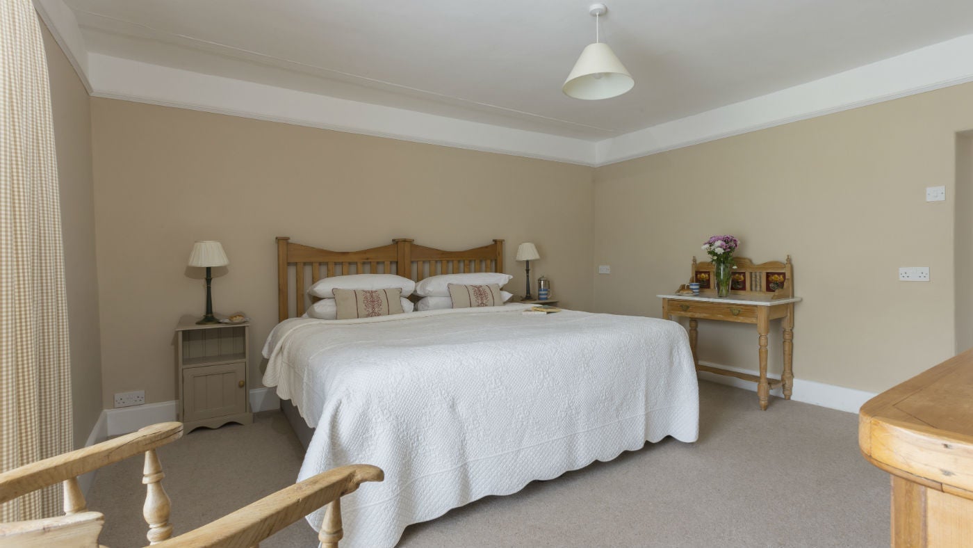 The double bedroom at Tippett's, Lanteglos-by-Fowey, Cornwall