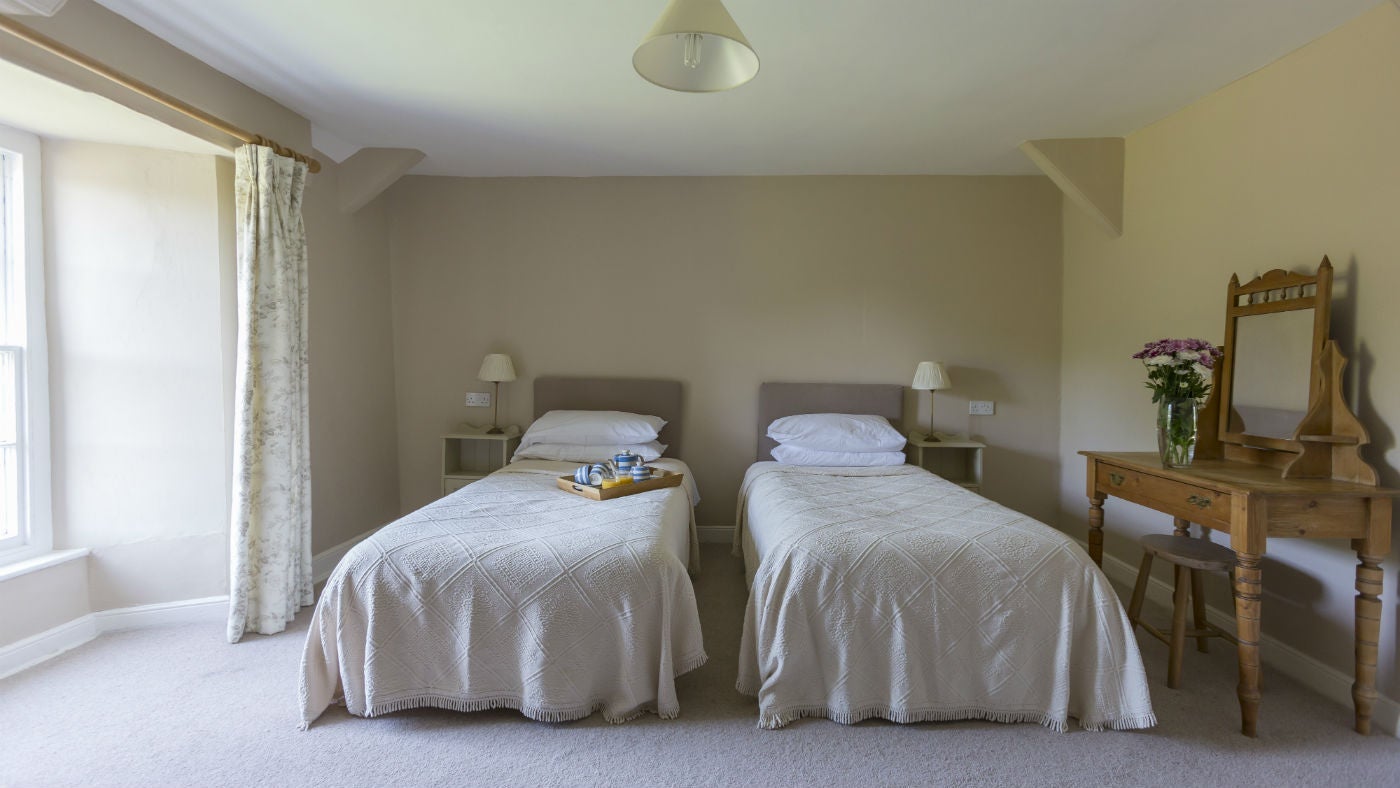 The twin bedroom at Tippett's, Lanteglos-by-Fowey, Cornwall