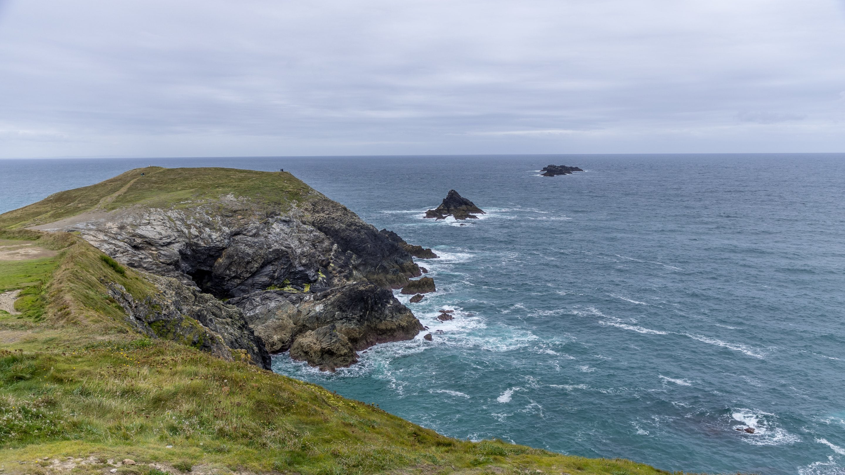 The rocky cliffs of Trevose Head, near Tom Parsons' Hut, Cornwall