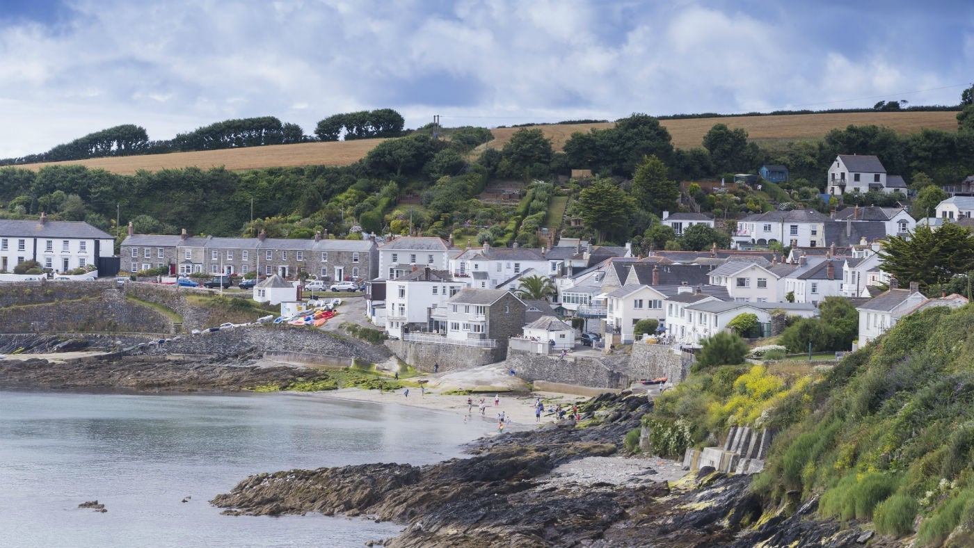 Portscatho village near Towan Cottage, Roseland, Cornwall