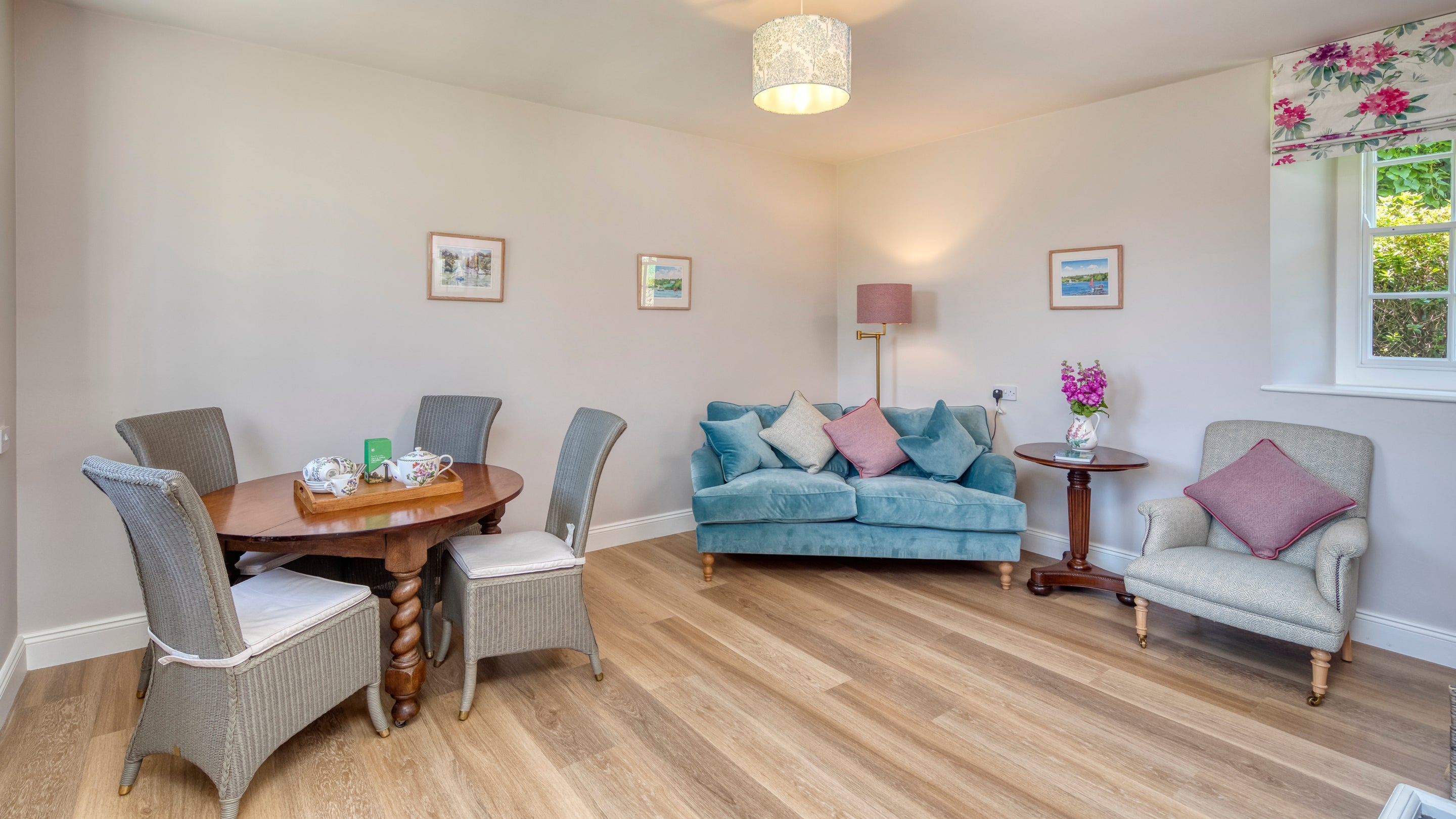 The sitting and dining room at Trelissick Engine House, Cornwall