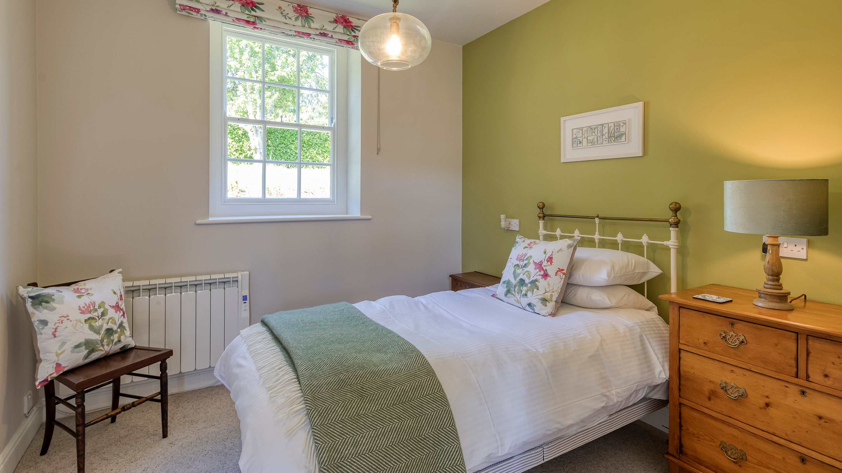 The single bedroom at Trelissick Engine House, Cornwall
