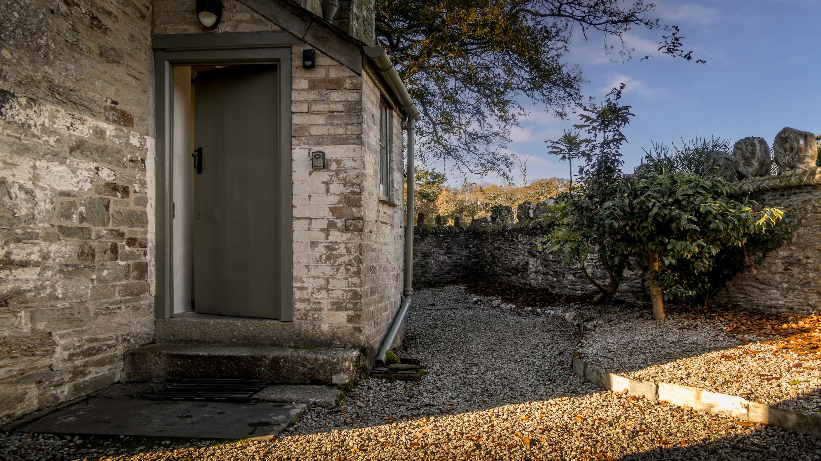 The back door at Trelissick New Lodge, Cornwall