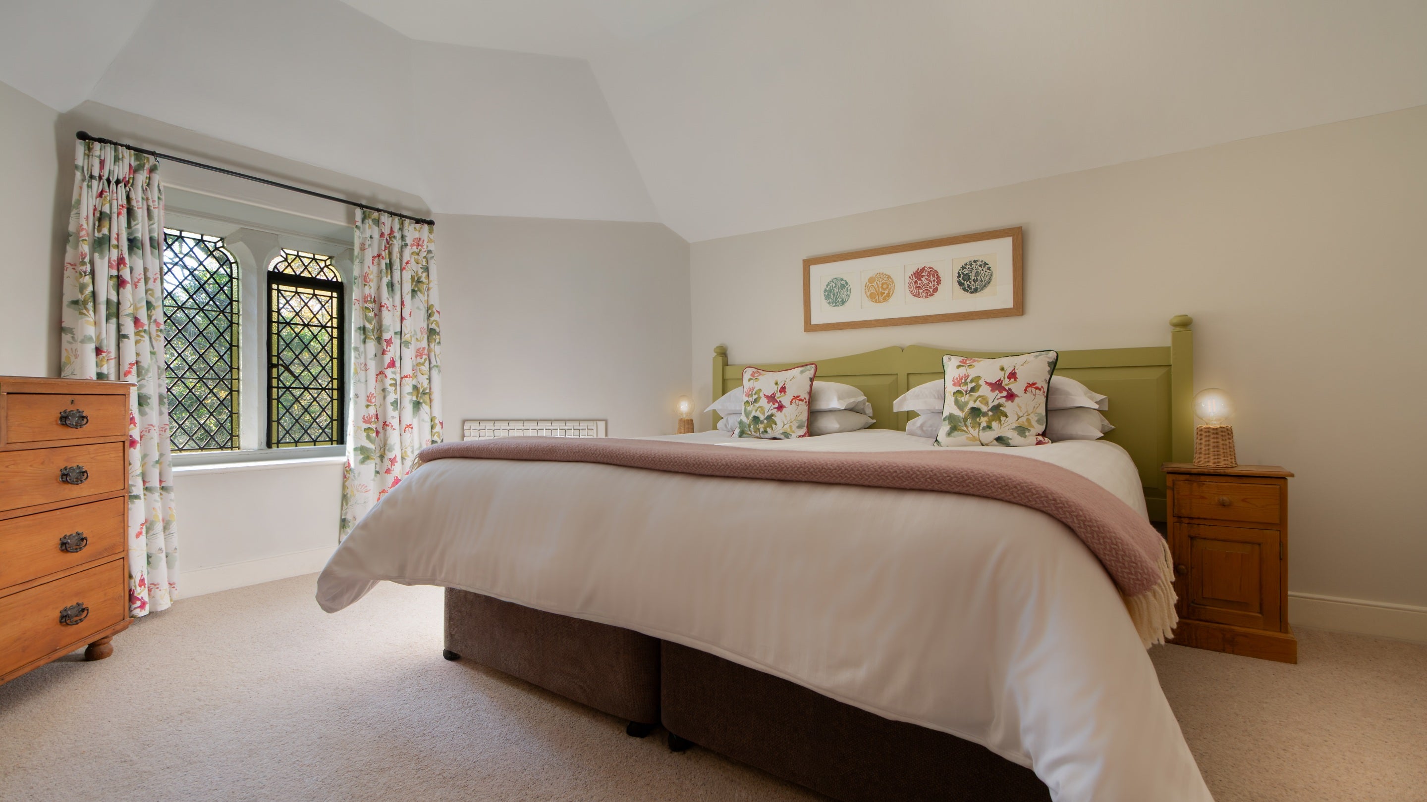 The super king-size bedroom at Trelissick New Lodge, which can be made into a twin on request, Cornwall