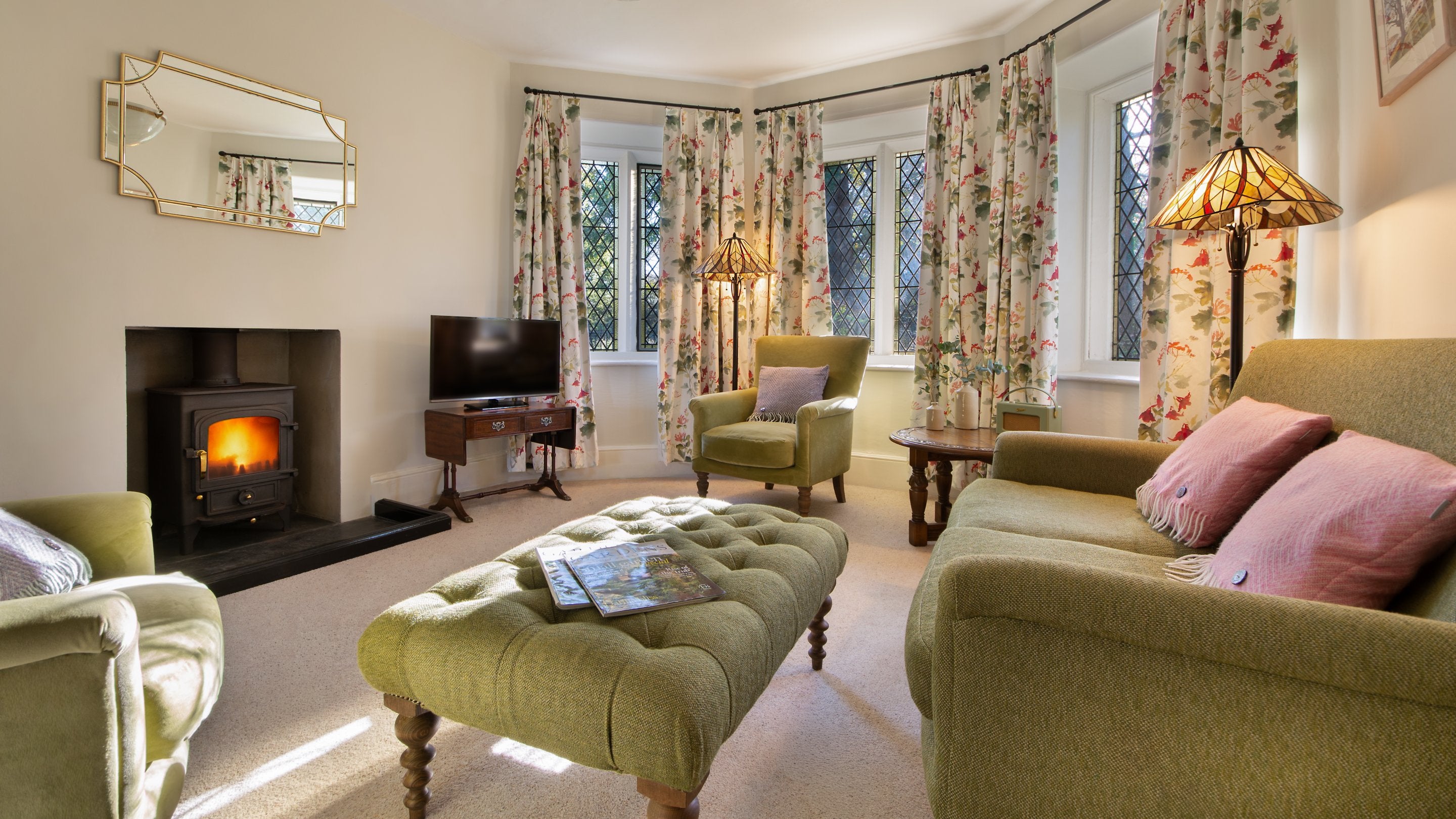 The sitting room at Trelissick New Lodge, Cornwall
