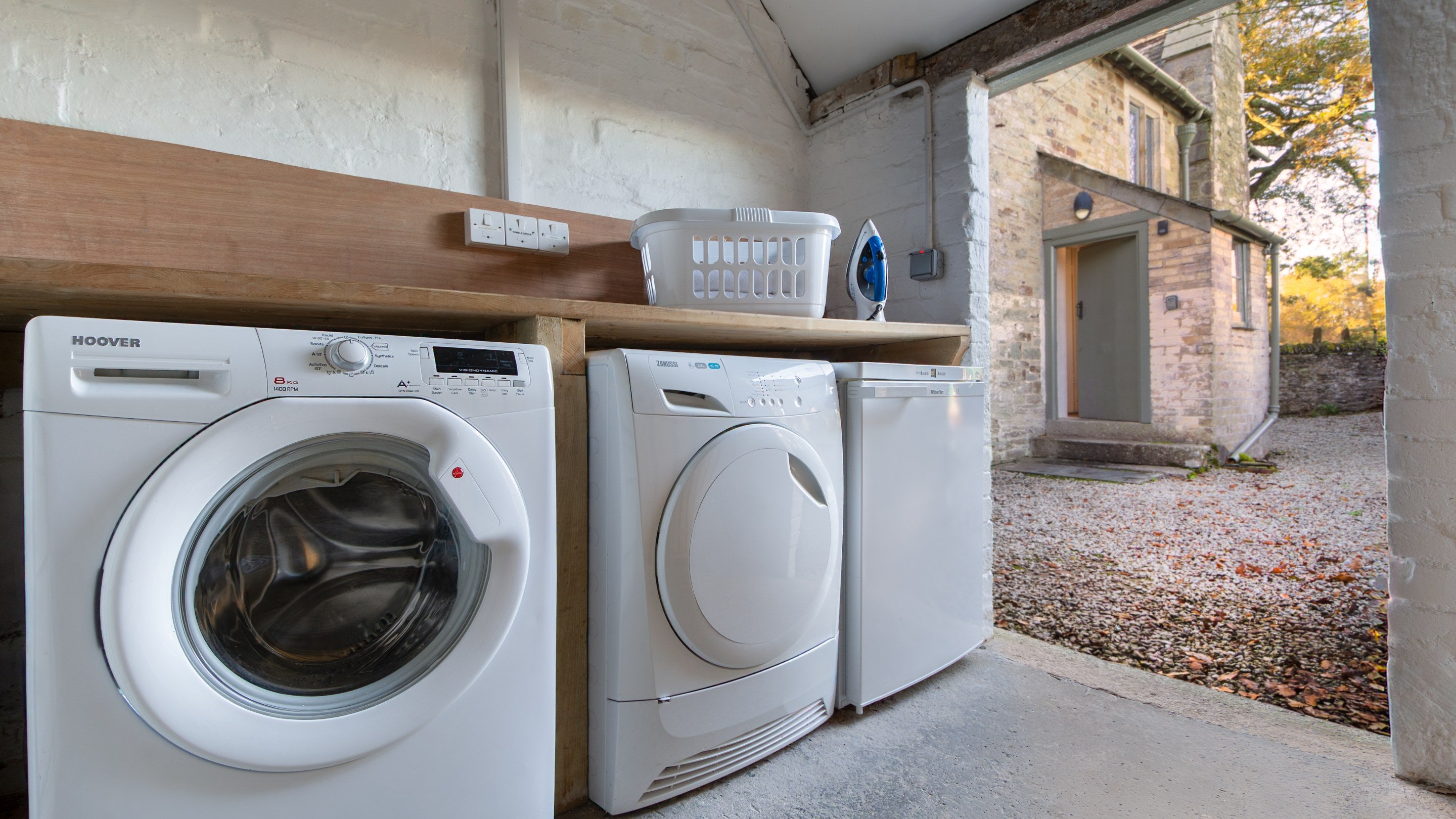 The utilities outbuilding at Trelissick New Lodge, Cornwall