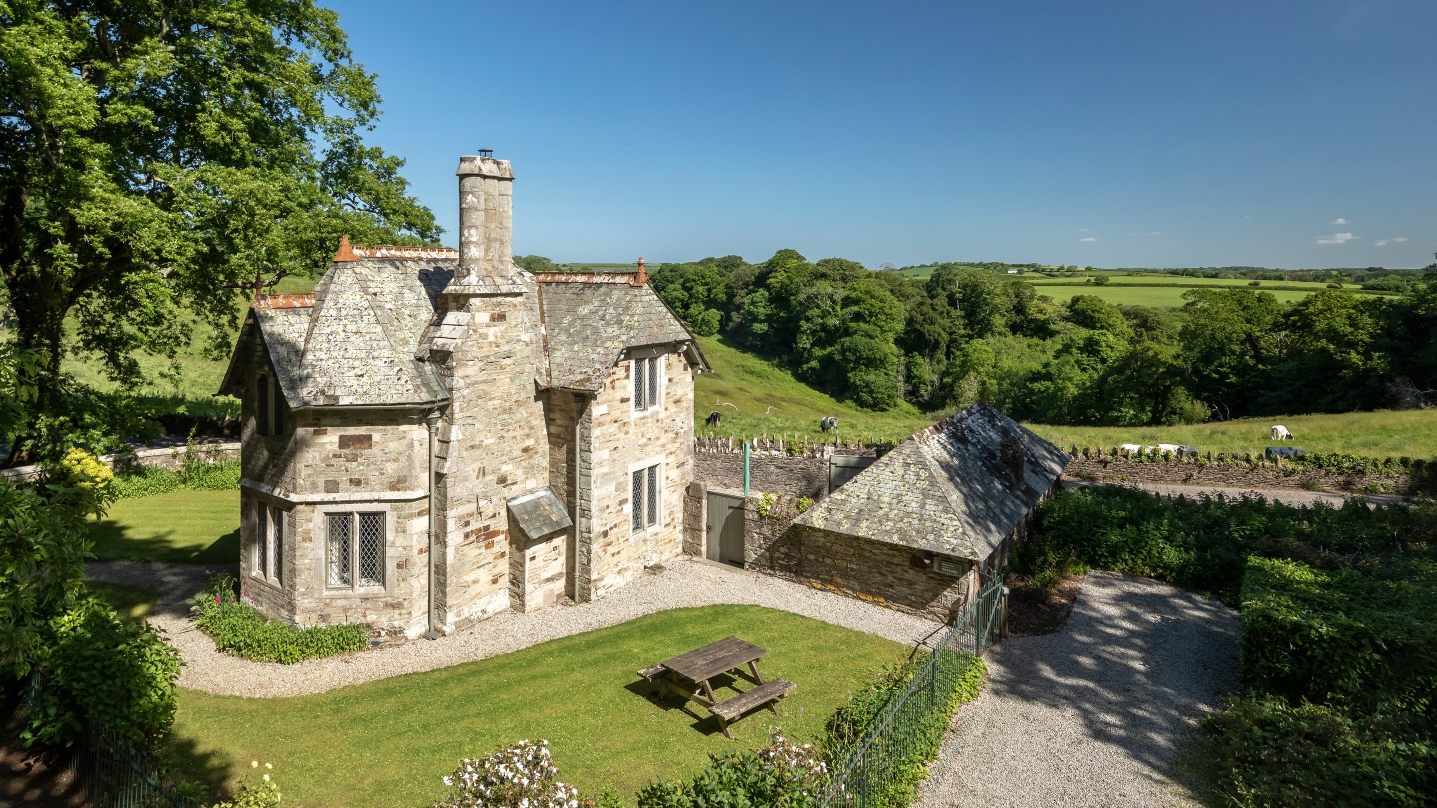 The exterior of Trelissick New Lodge, Cornwall