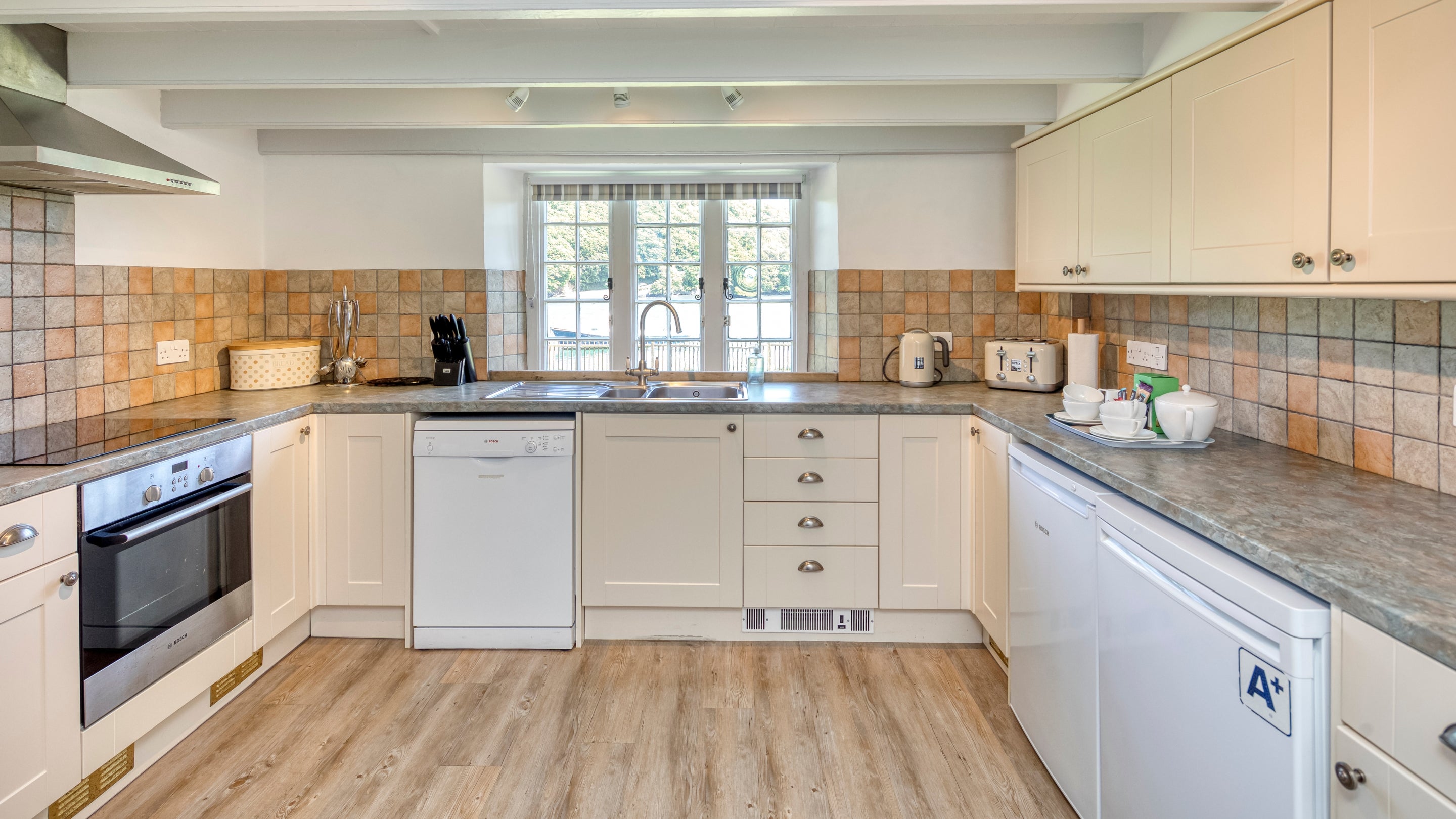 The kitchen at Trelissick Quay Cottage, Cornwall