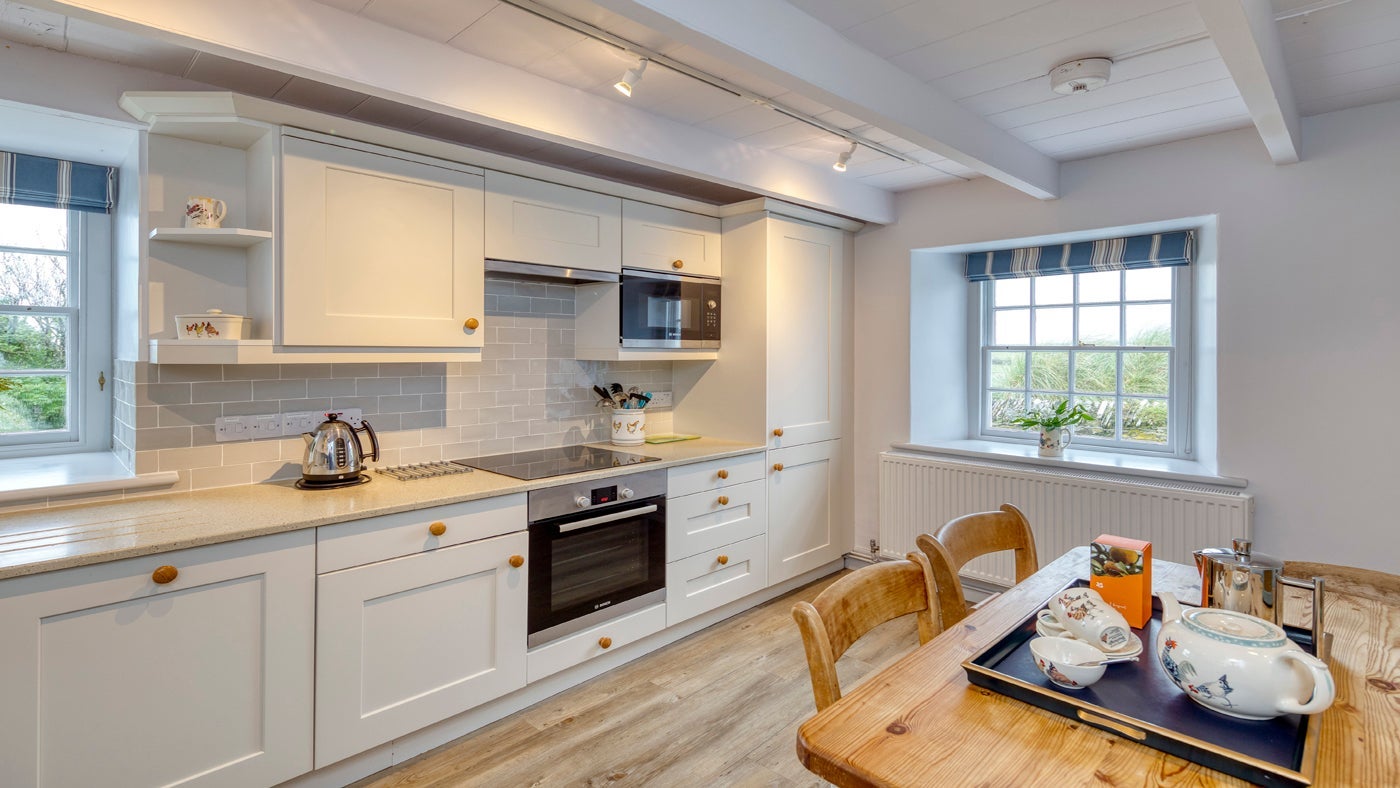 The kitchen and dining area at Trescore, nr Padstow, Cornwall