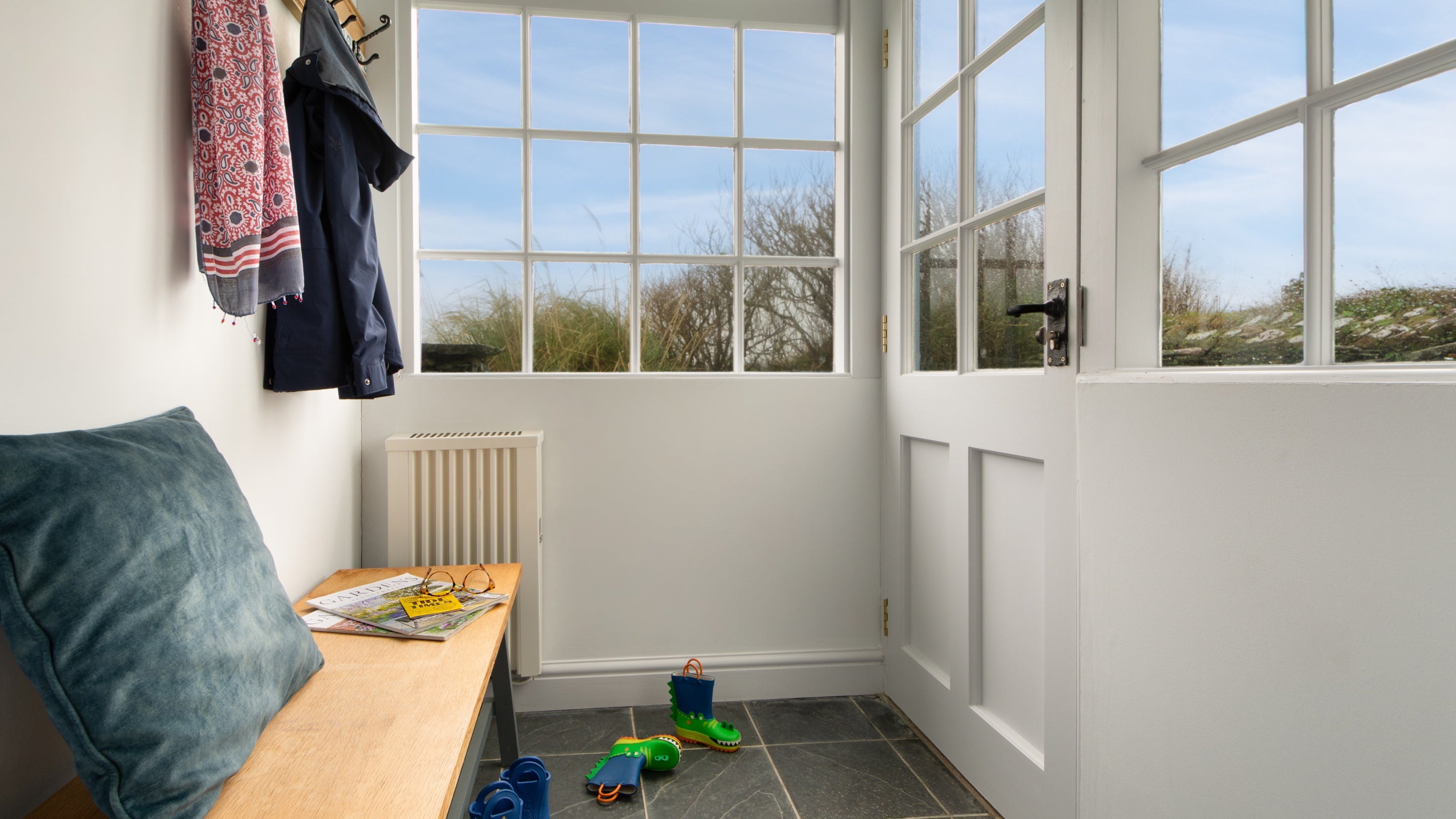 The entrance porch at Trescore, Cornwall