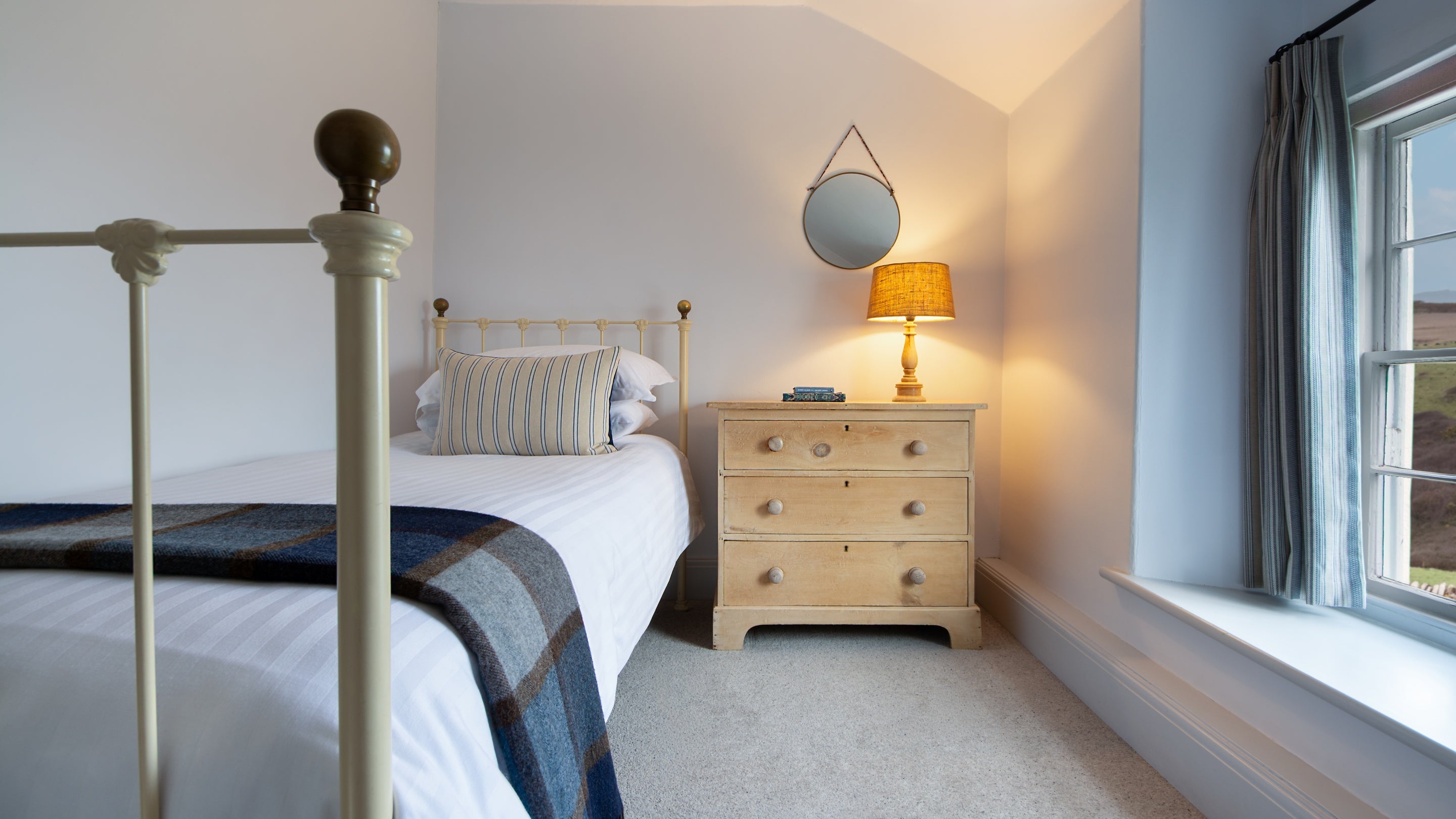 The single bedroom at Trescore, Cornwall