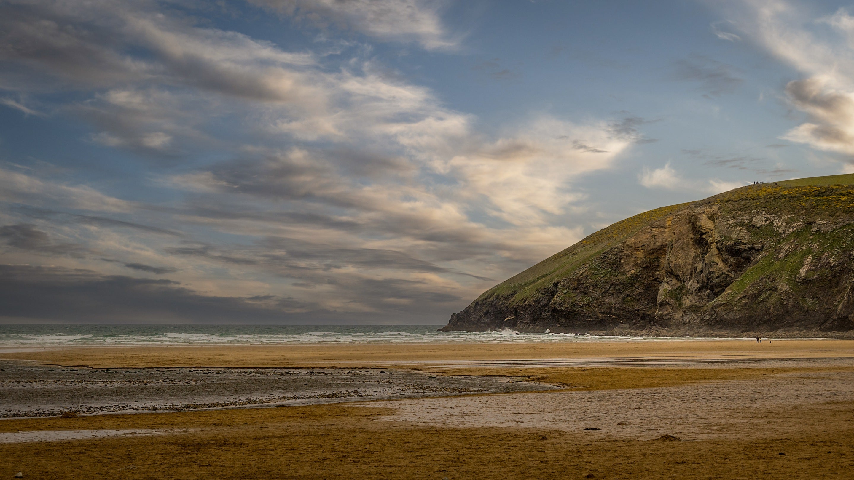 The sandy beach at Porthcothan, Cornwall