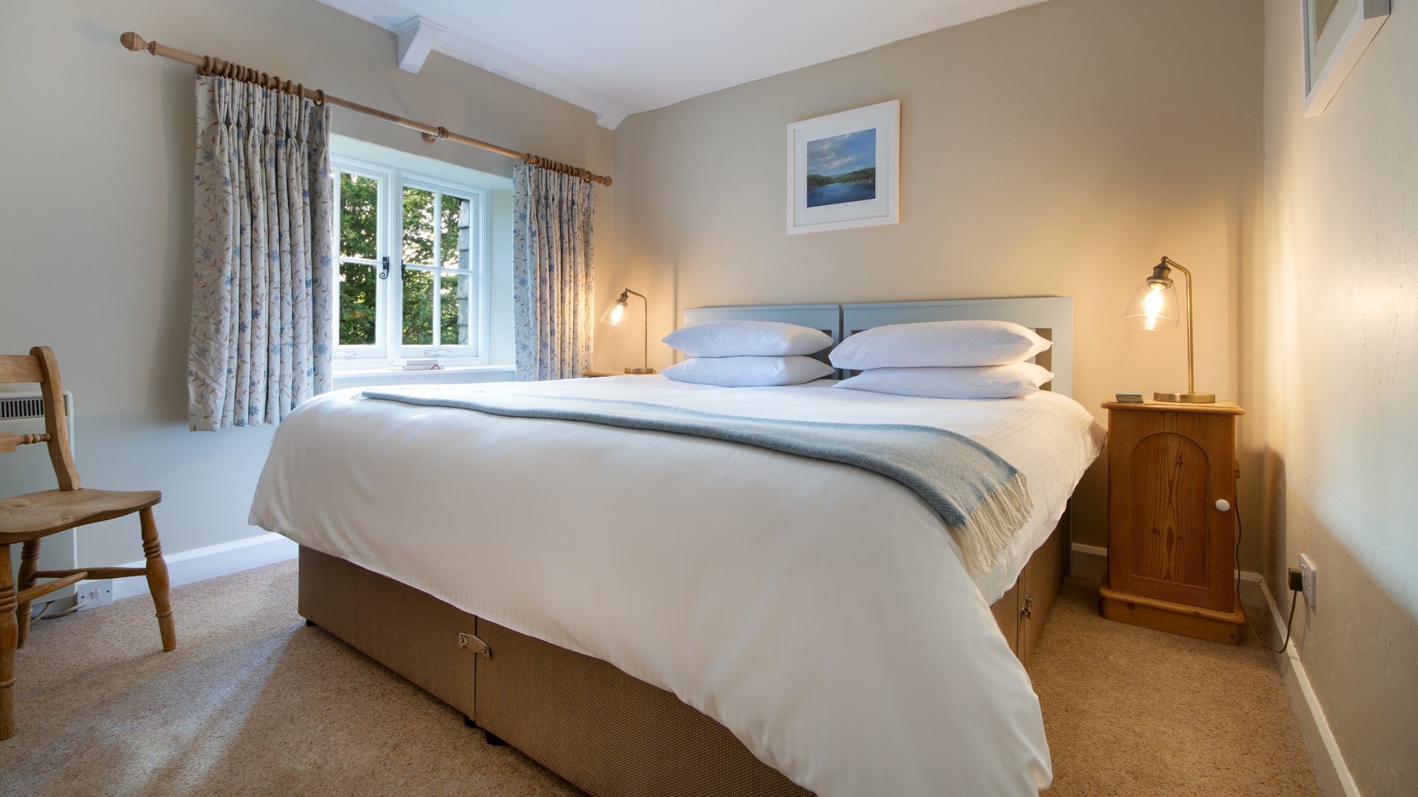 The double bedroom at Triggabrowne Cottage, Cornwall