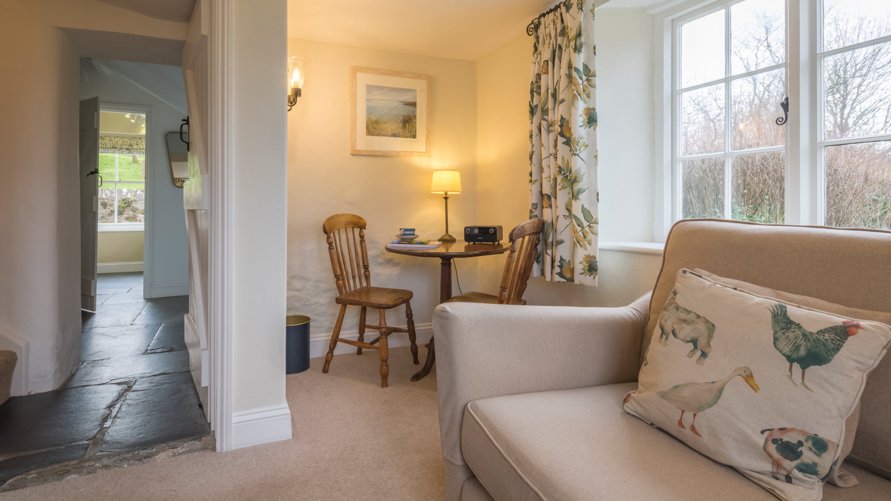 The sitting room at Triggabrowne Dairy Cottage, Cornwall