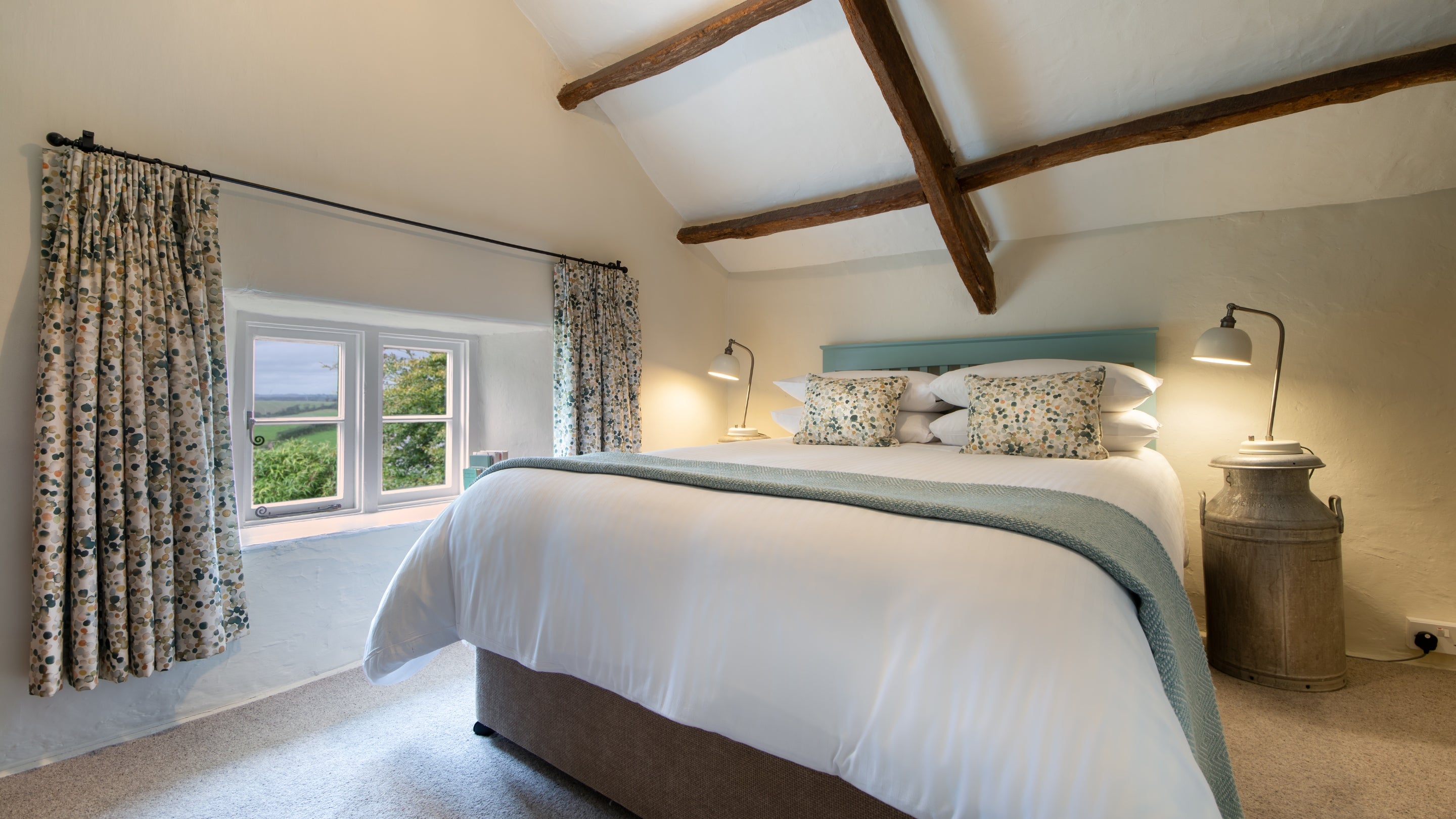 The double bedroom at Triggabrowne Dairy Cottage, Cornwall