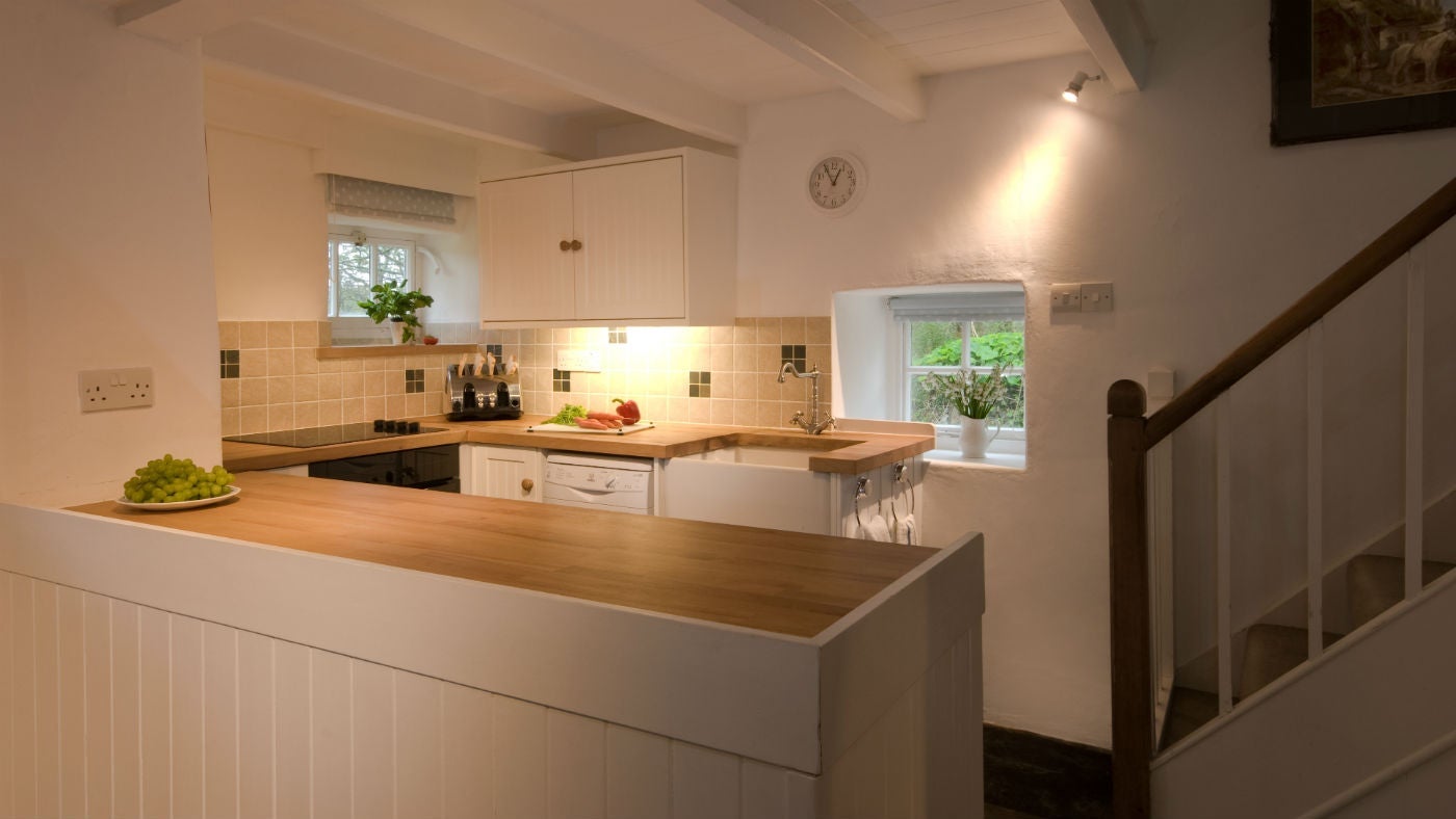 The kitchen at Whitstone Cottage, Penrose, Helston, Cornwall