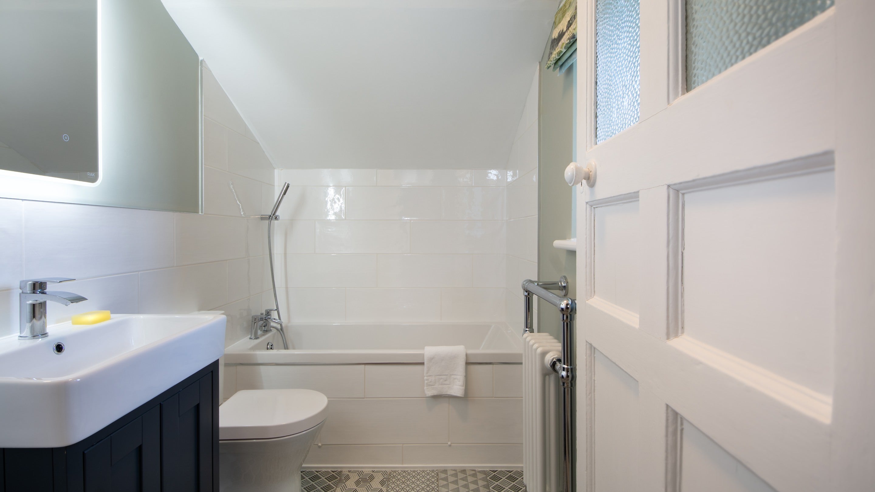 The bathroom at Winnianton Farmhouse, Cornwall