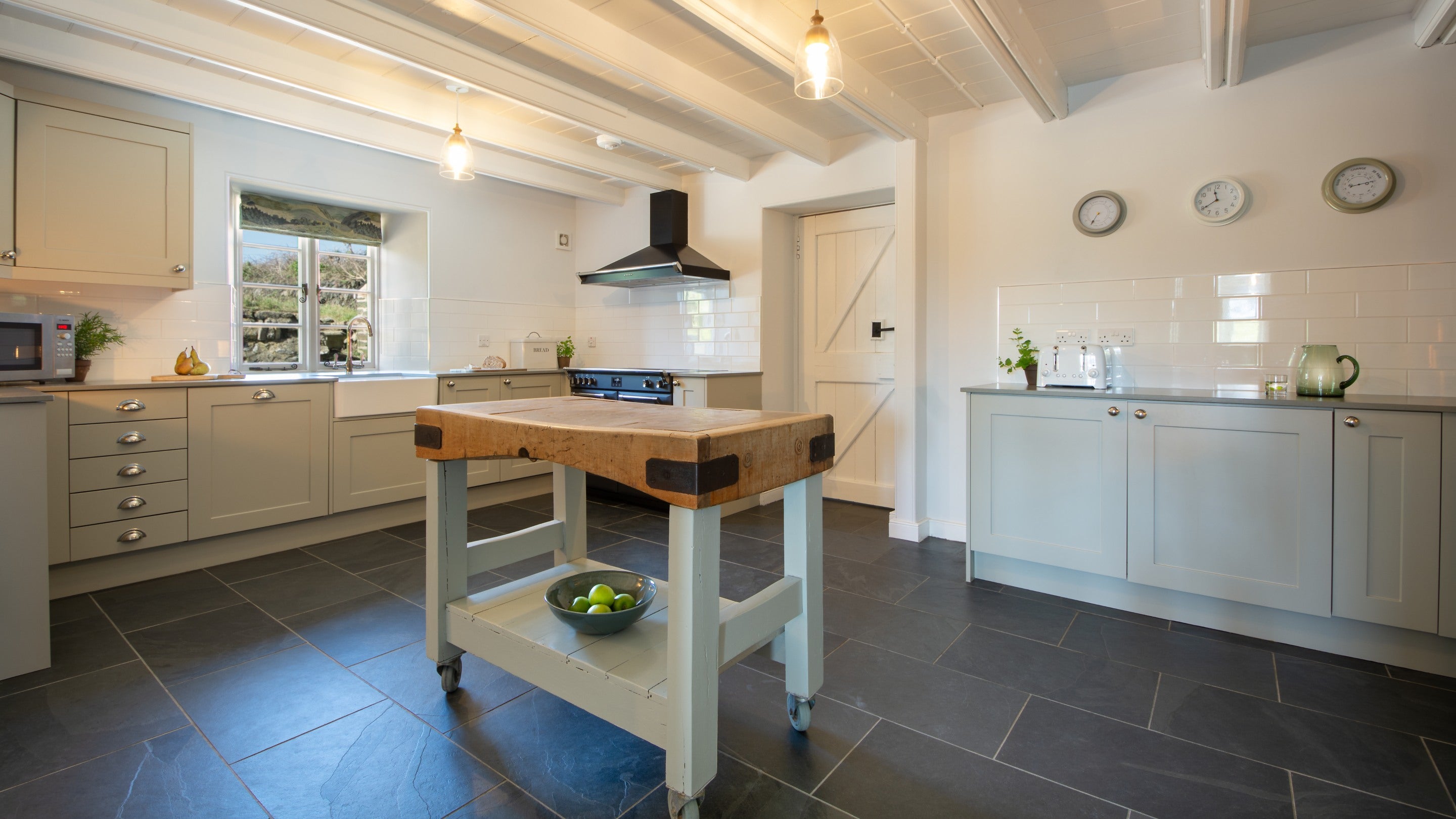 The kitchen at Winnianton Farmhouse, Cornwall