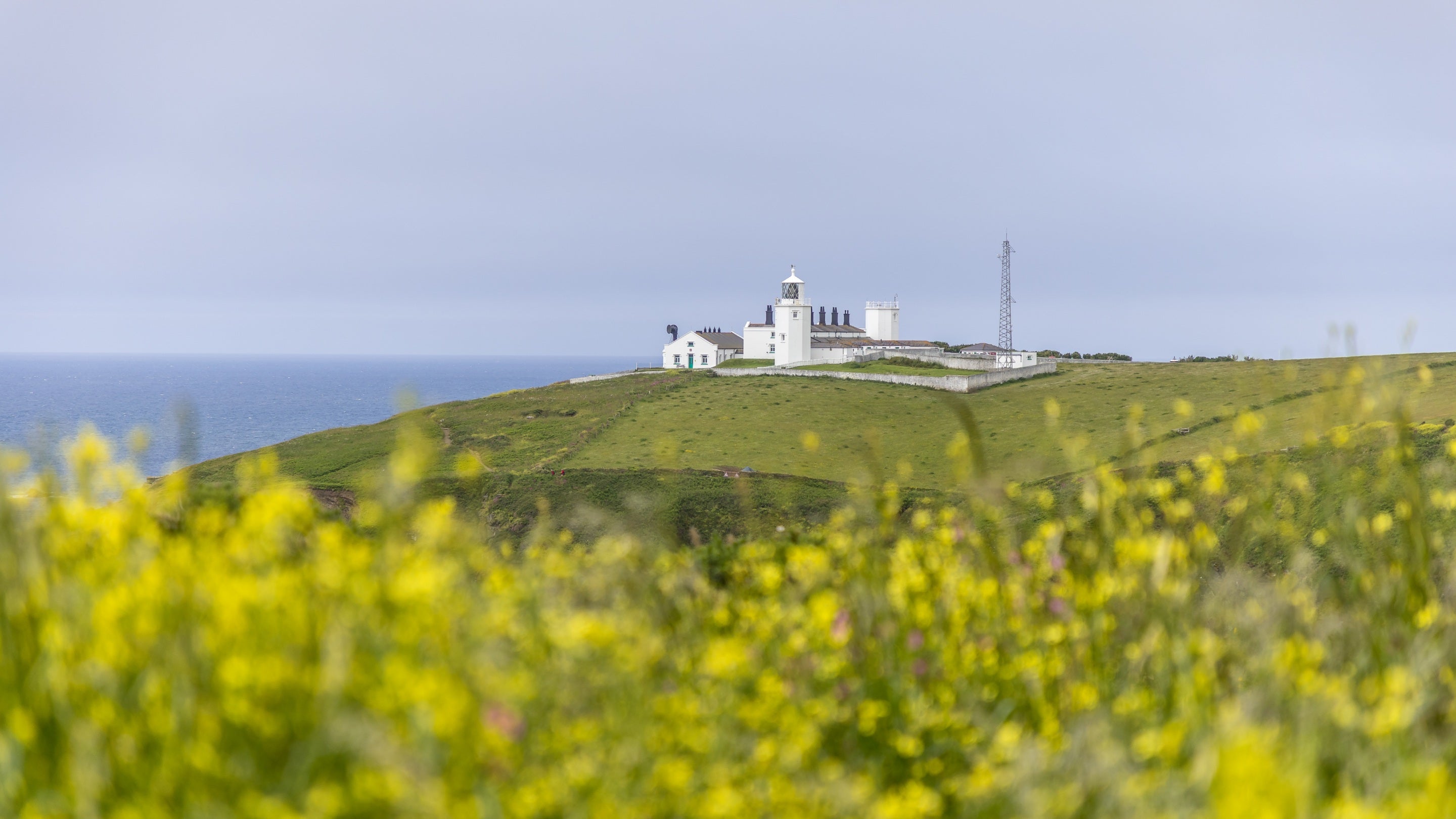 Looking toward the lighthouse at Lizard Point, Cornwall