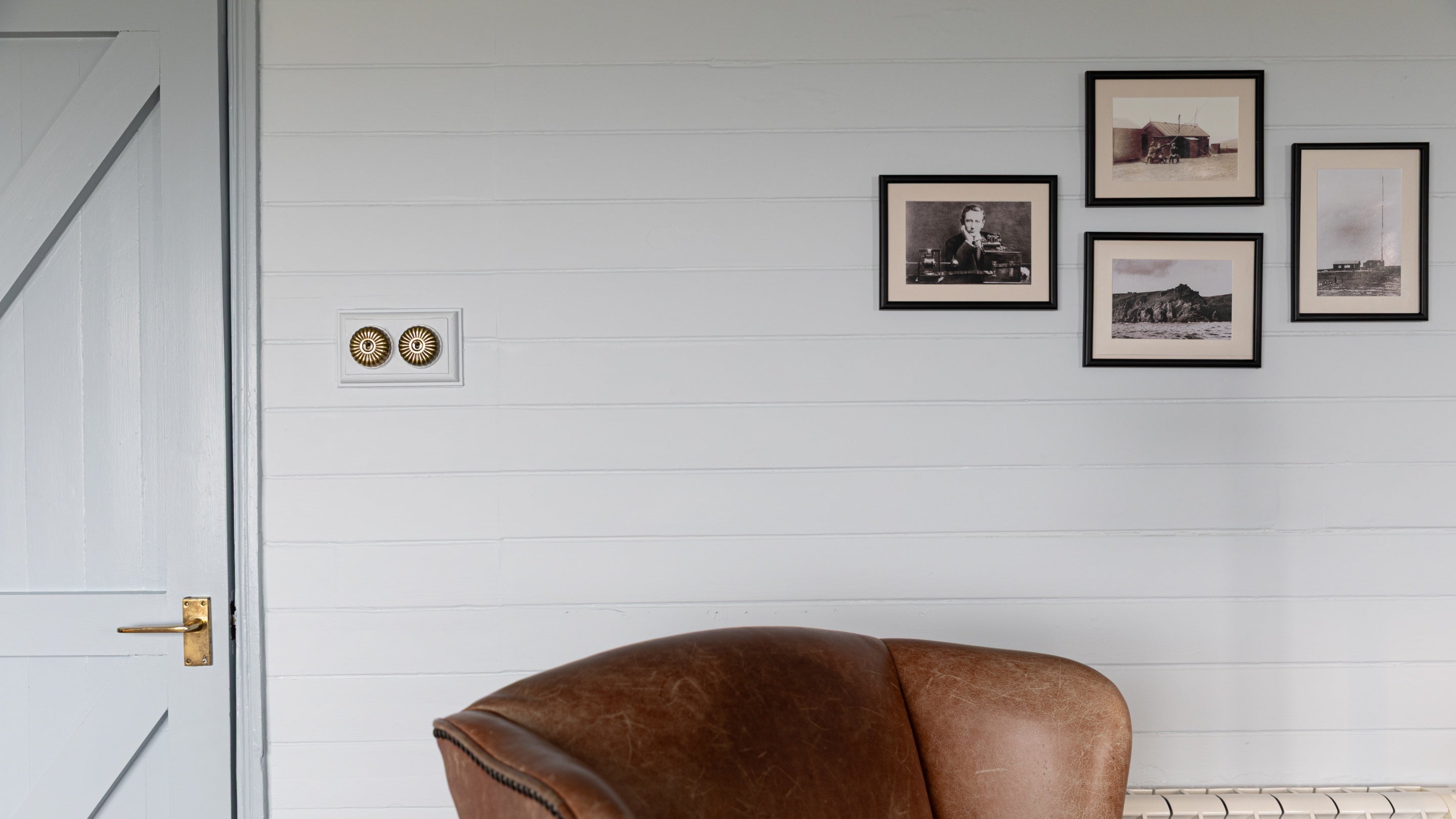 Photos of the cottage's history at Wireless Cottage, Cornwall