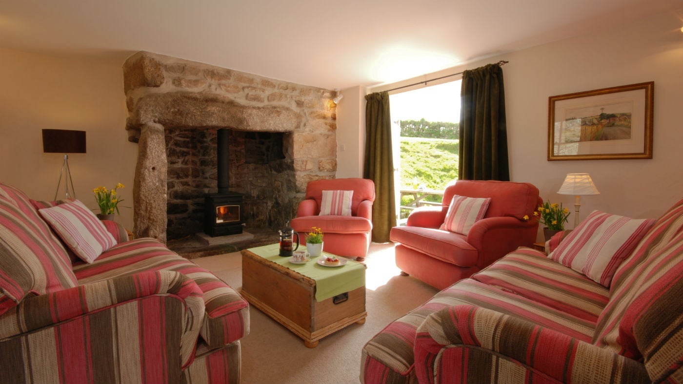 The sitting room at Zennor Honor's House, Zennor, Cornwall